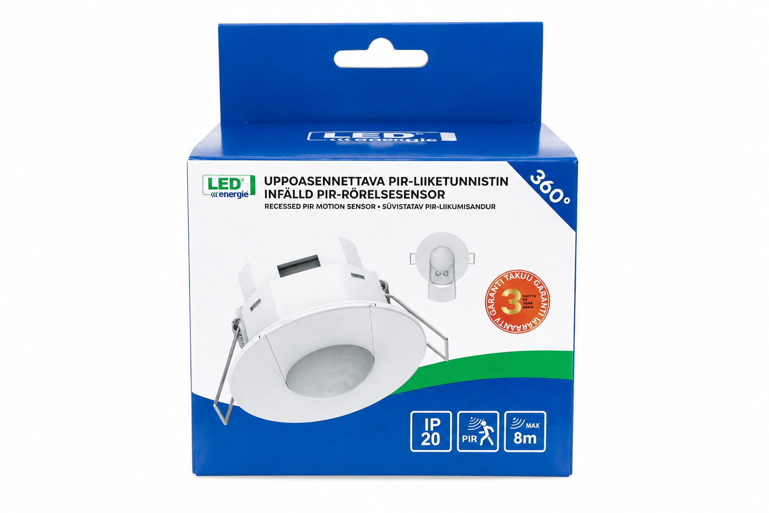 Led Energie Rörelsesensor 360° för infällnad