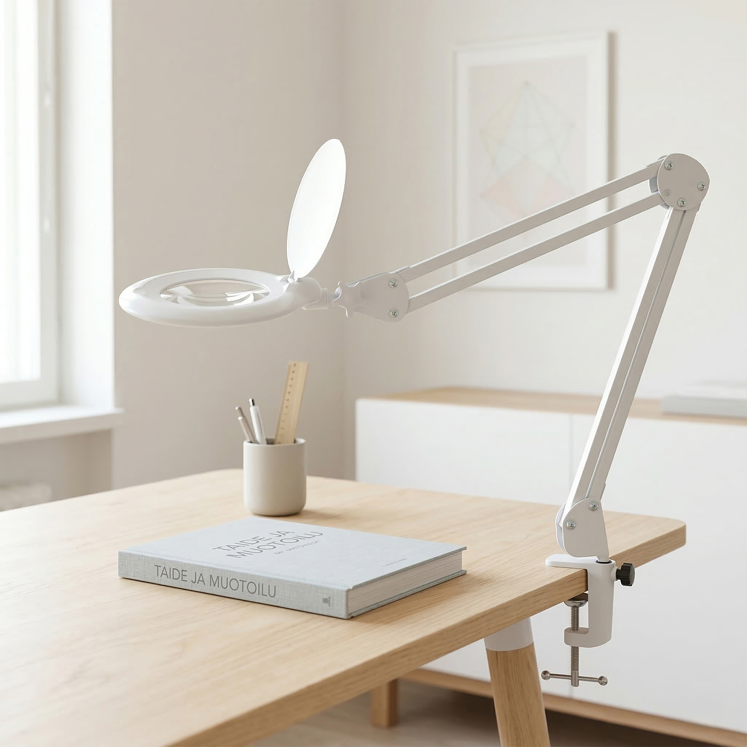 Led Energie Bordslampa LIVO med förstoringsglas 12W 1000 lm 3x glaslins USB-C
