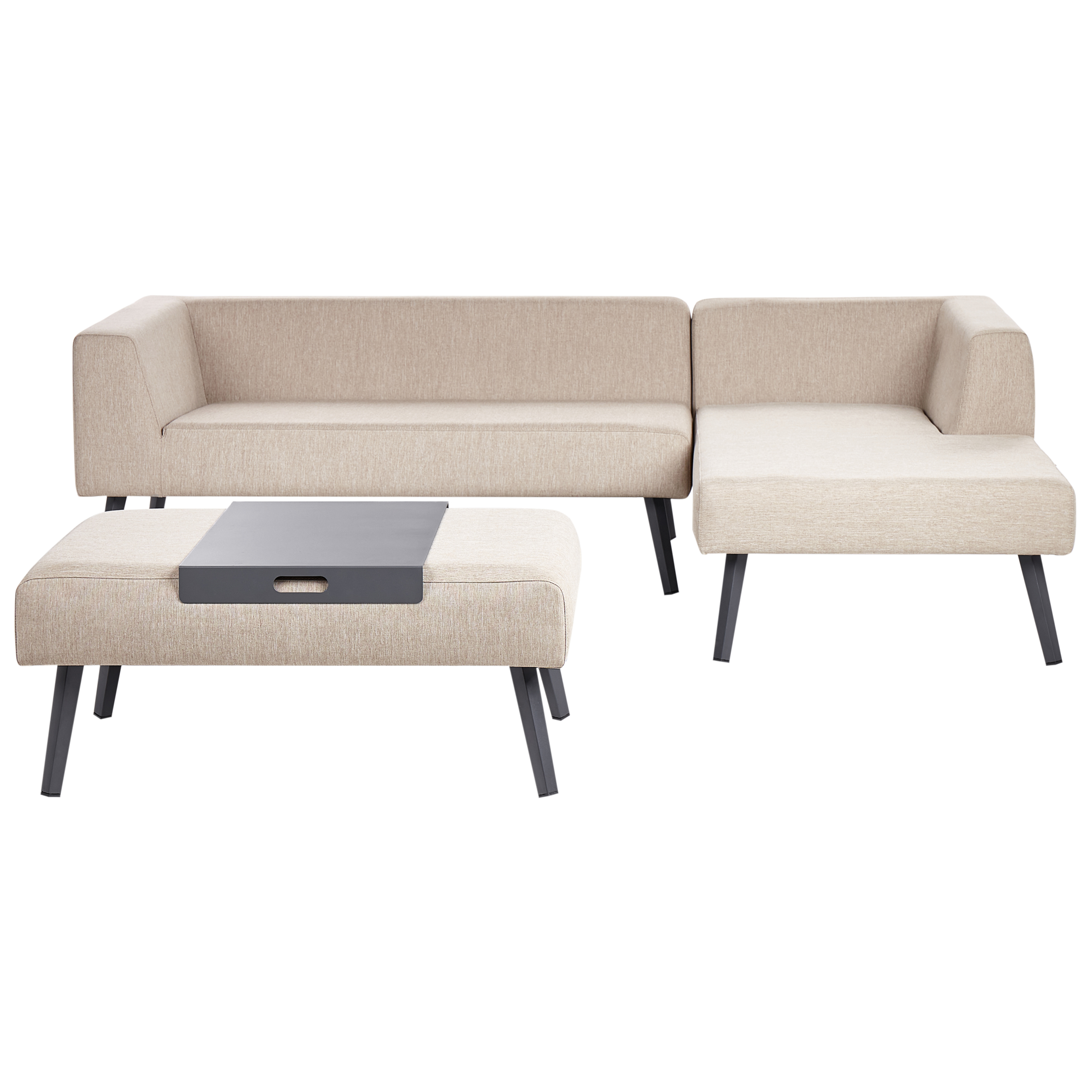 Trädgårdshörnsoffa med bord 4-sits SORRIVOLI Beige Vänstervänd