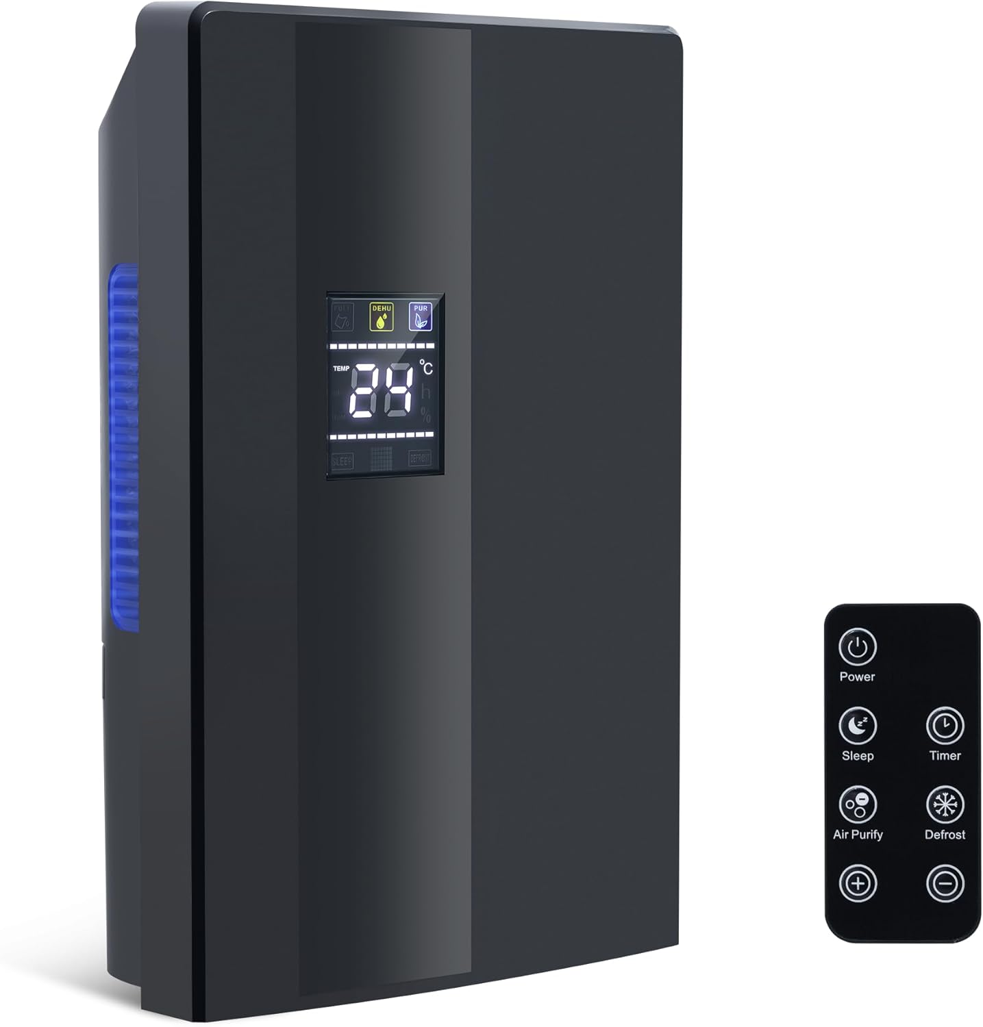 NETTLIFE Avfuktare 2000 ml med fjärrkontroll, 24-timmars timer, UV-rening och nattläge