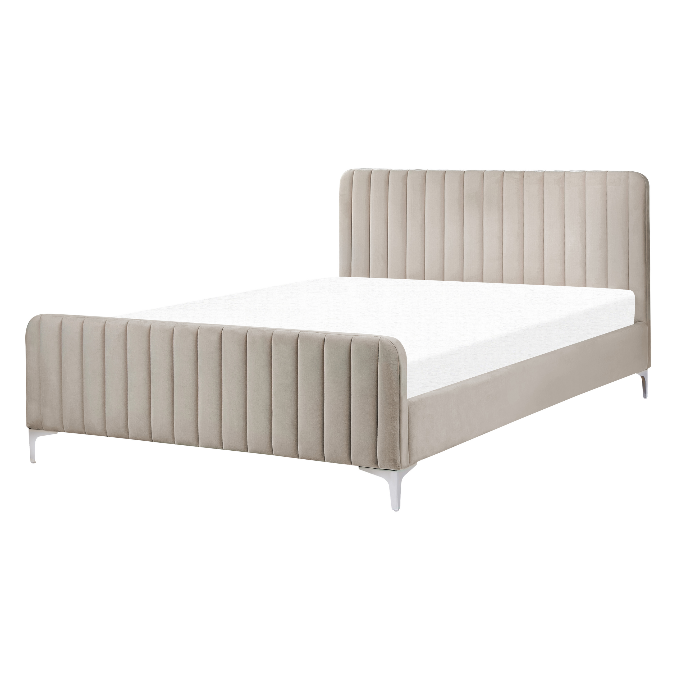 Säng med lamellram Sammet LUNAN 140 x 200 cm Taupe