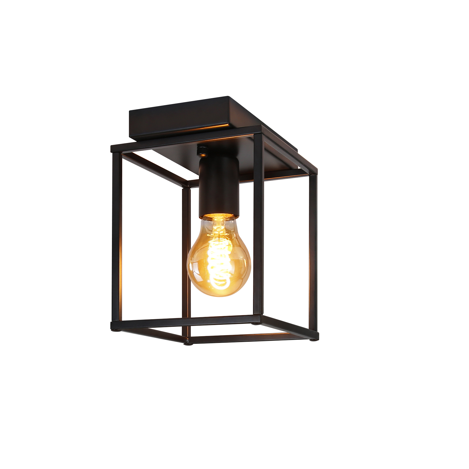 NETTLIFE Retro LED - taklampa, svart industriell Lampa för sovrum, vardagsrum vintage - metalllampa, hall Kök