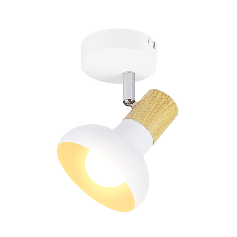 NETTLIFE Takspotlight med 1 låga, vit taklampa, industriell korridorlampa, E14, inomhusbruk, 350° justerbar