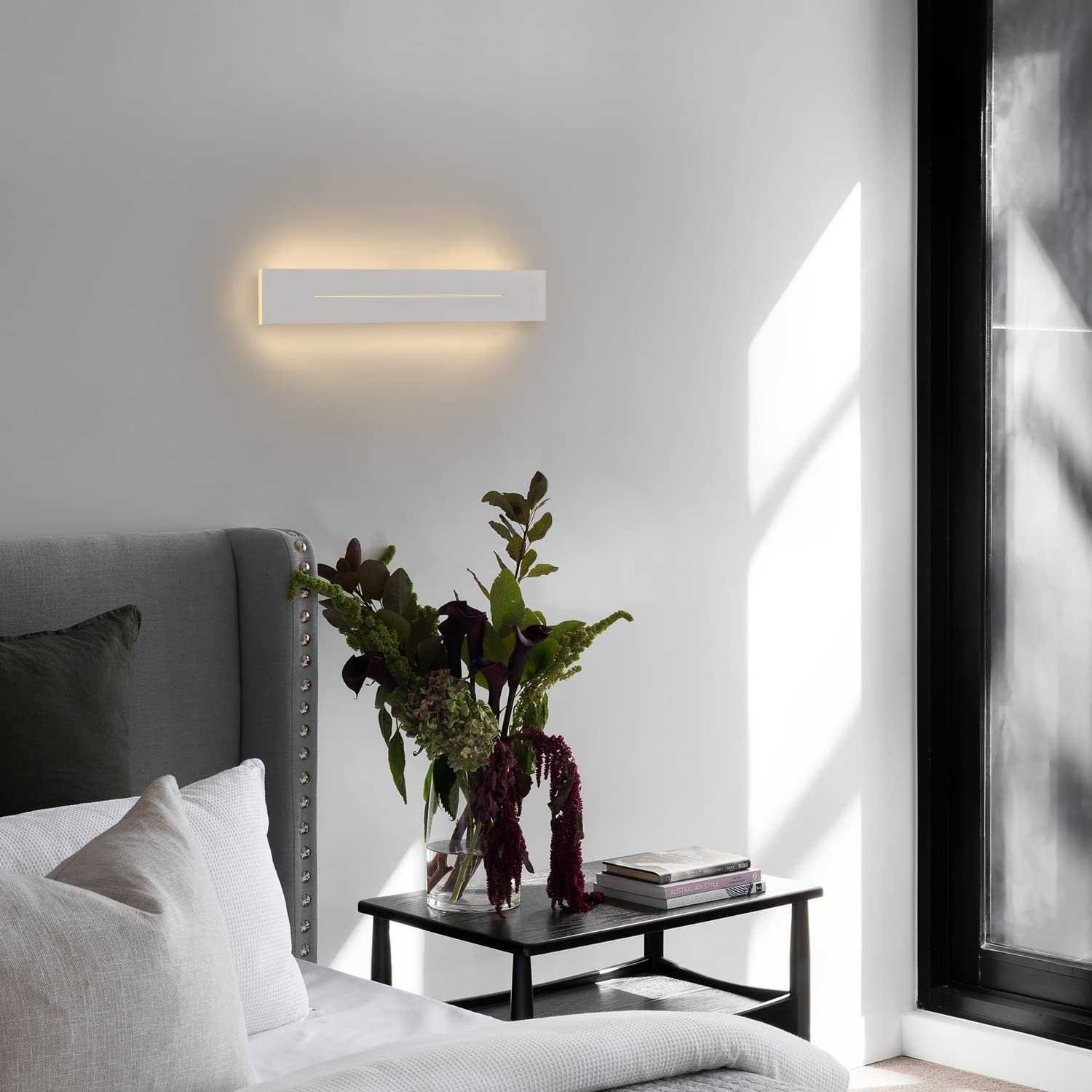 NETTLIFE LED - vägglampa, för inomhusbruk, 30 cm, modern, vägglampa, varmvit, 8W, vägglampa