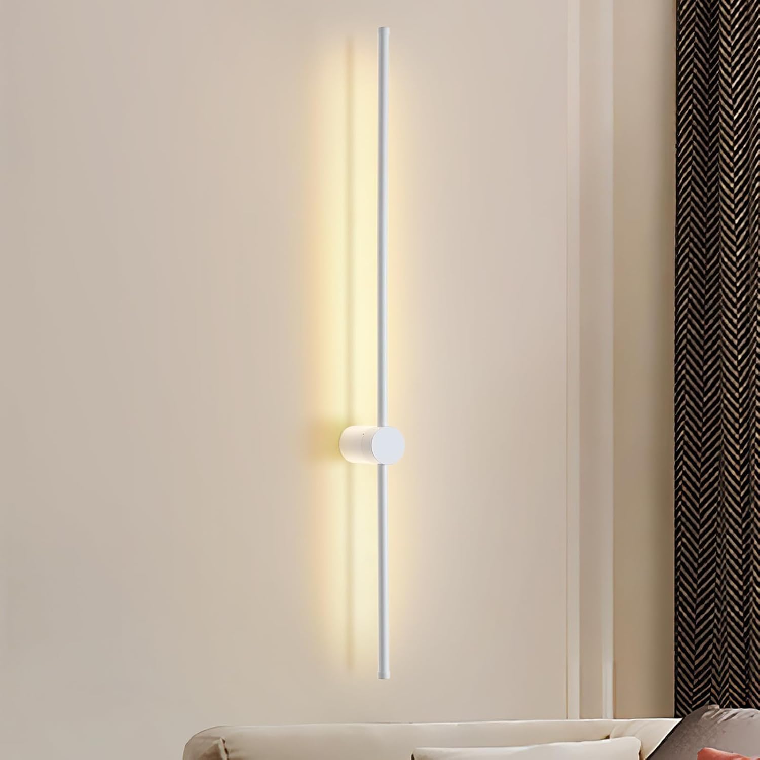 NETTLIFE inomhusvägglampa LED-vägglampa 60 cm vit modern design trapplampa varmvit 3000K roterande
