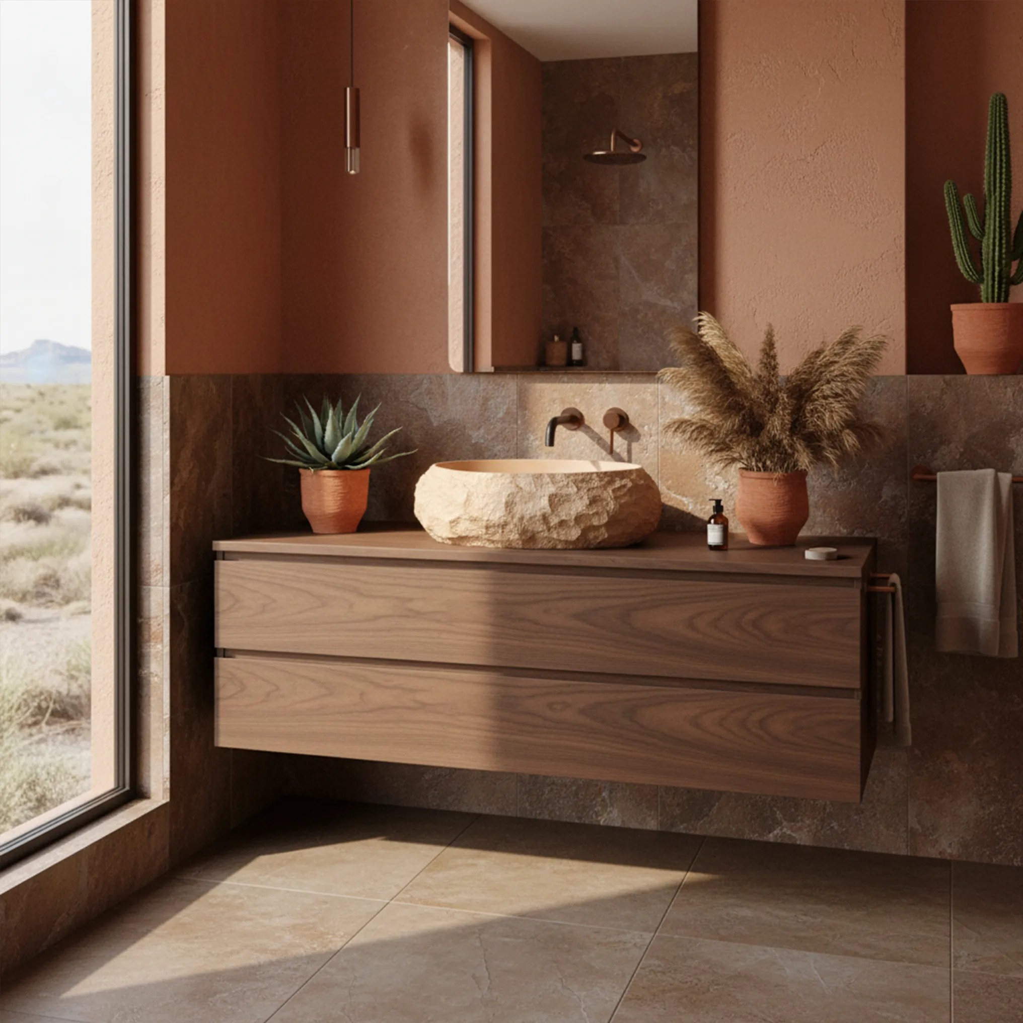 REA Bänkskål Mika Light Terracotta Beige, 50x38x15cm