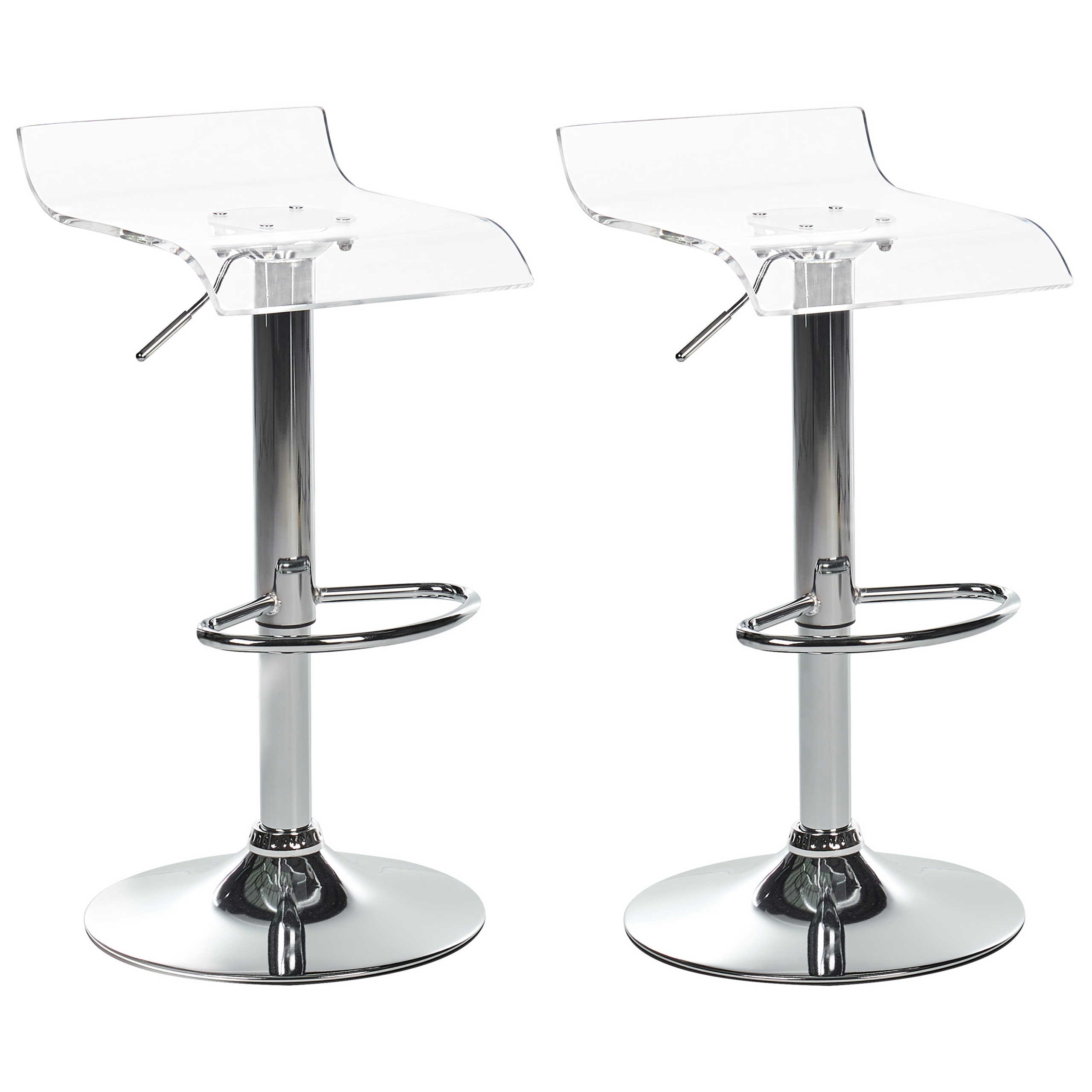 Set med 2 barstolar NEUM Vridbar Transparent