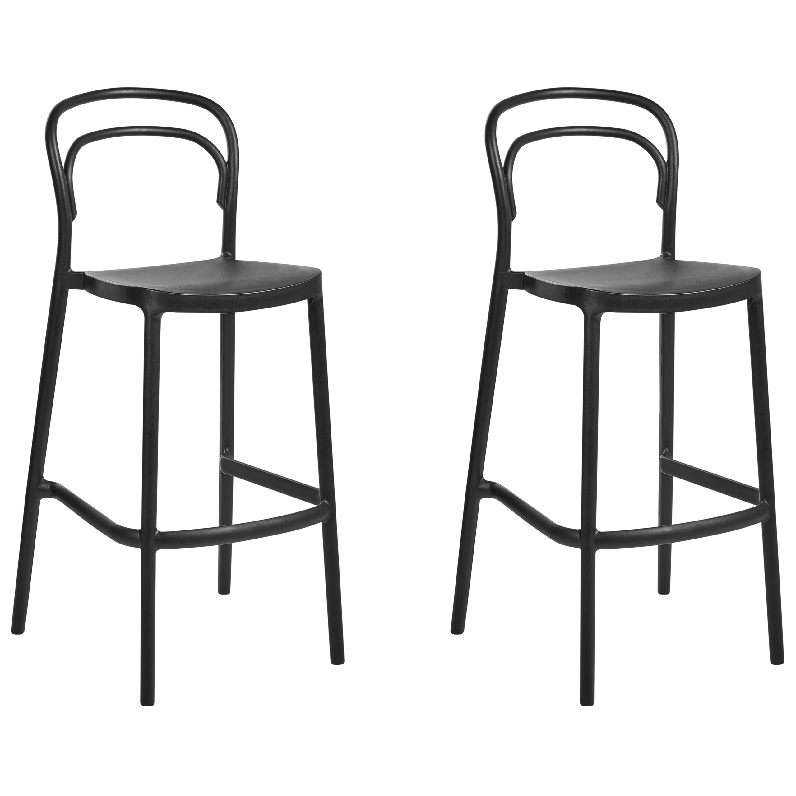 Set med 2 trädgårdsbarstolar PORANO Svart