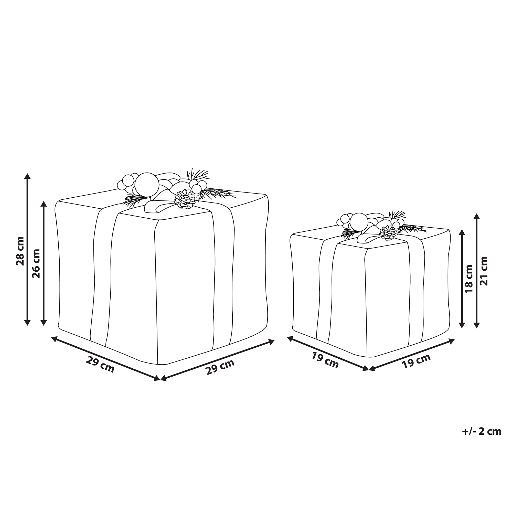 Set med 2 julpynt INARI 28/21 cm Julklappar Silver