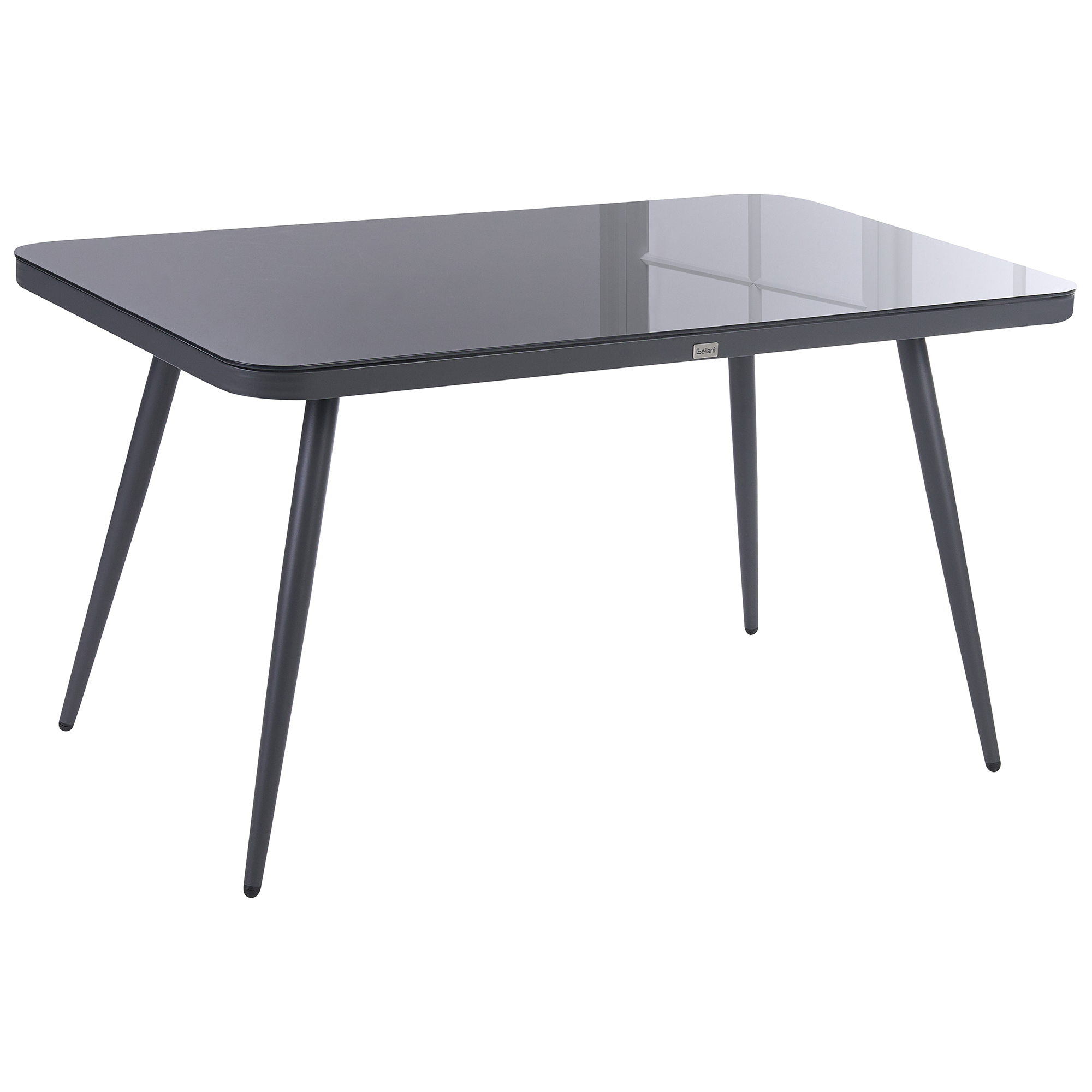 Trädgårdsmatbord LIPARI 140 cm 80 cm Glas Grå