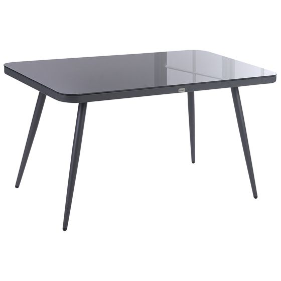 Trädgårdsmatbord LIPARI 140 cm 80 cm Glas Grå