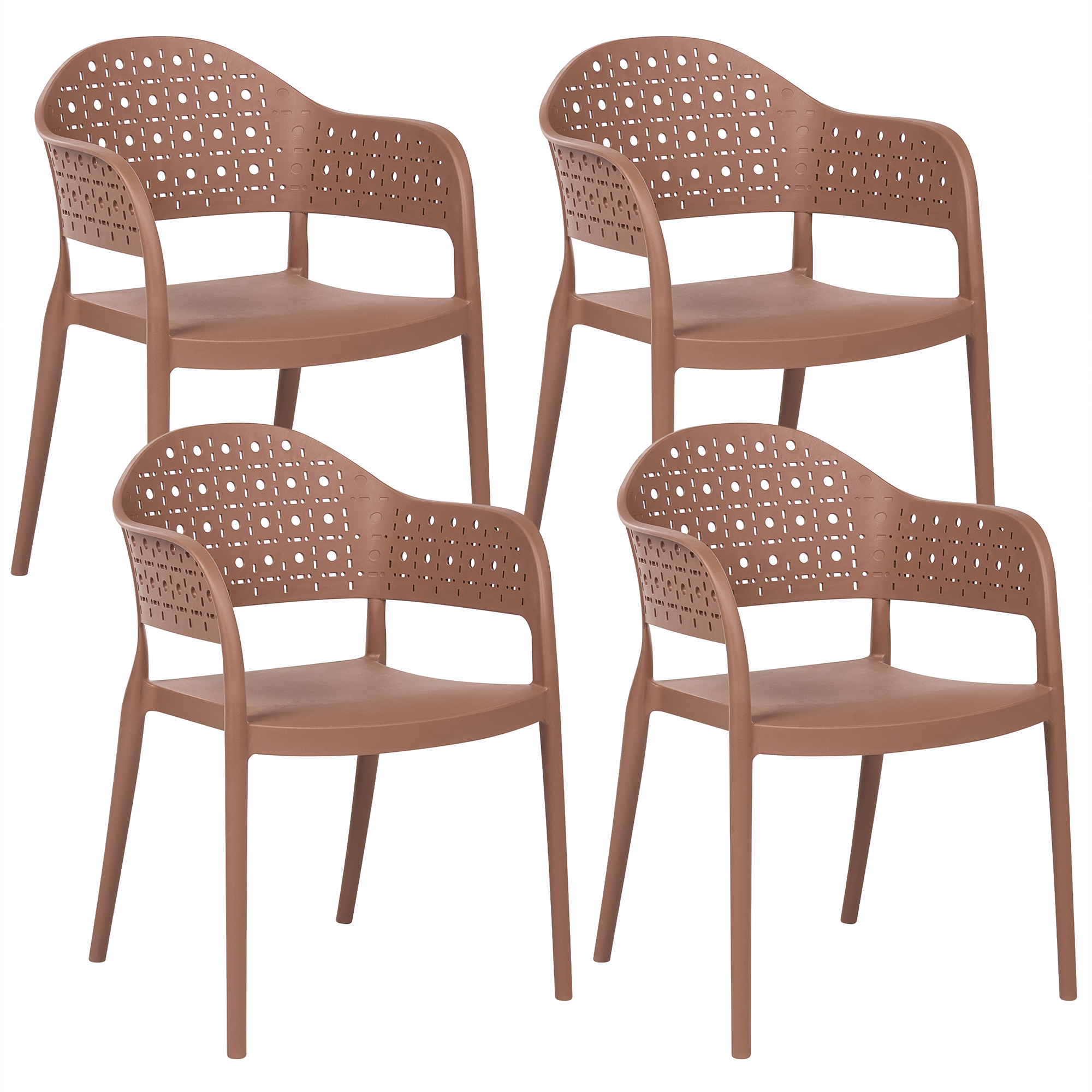 Set med 4 stolar NARINO Brun