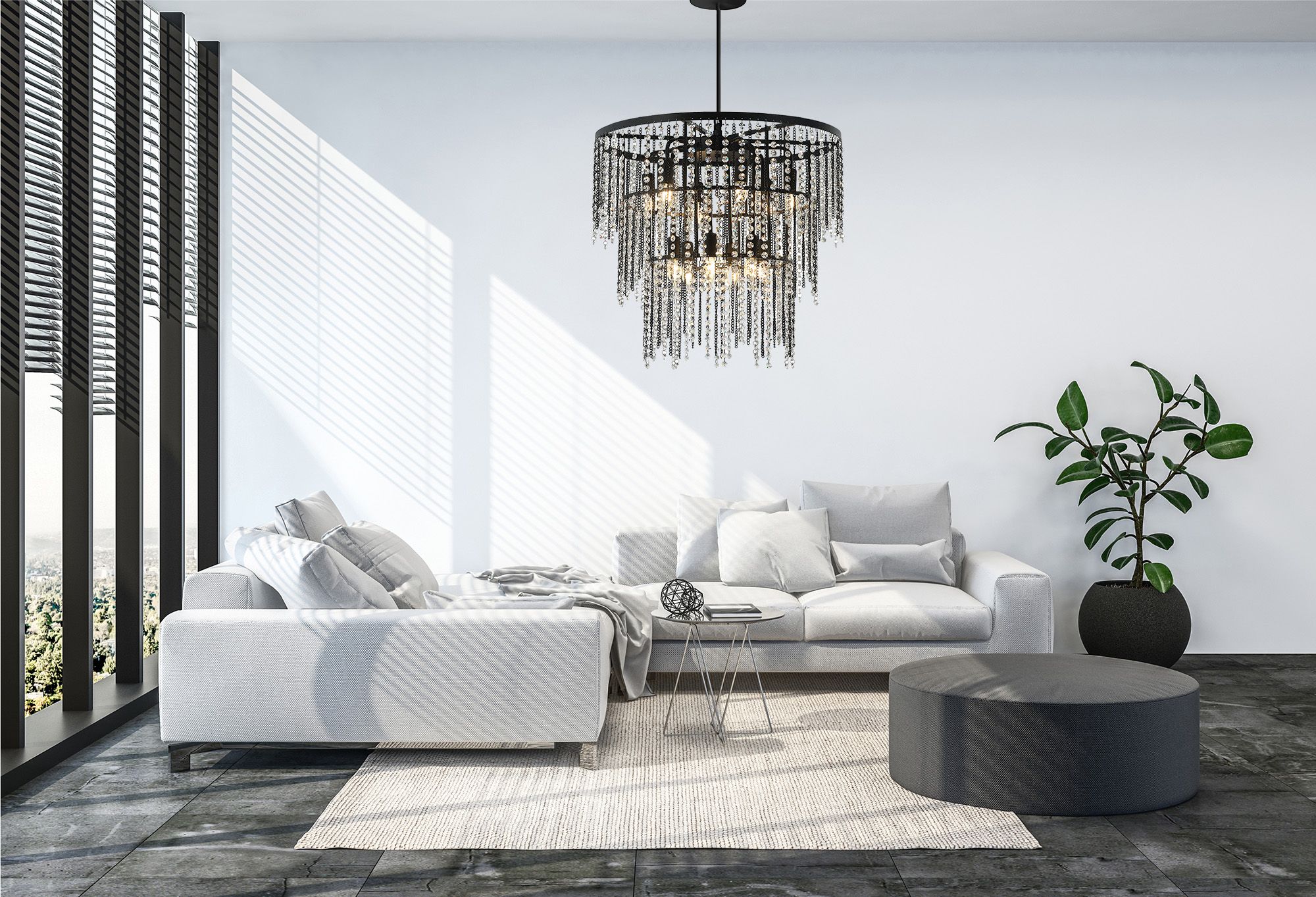 TOOLIGHT hängande taklampa APP1314-CP Svart 80x80x120cm