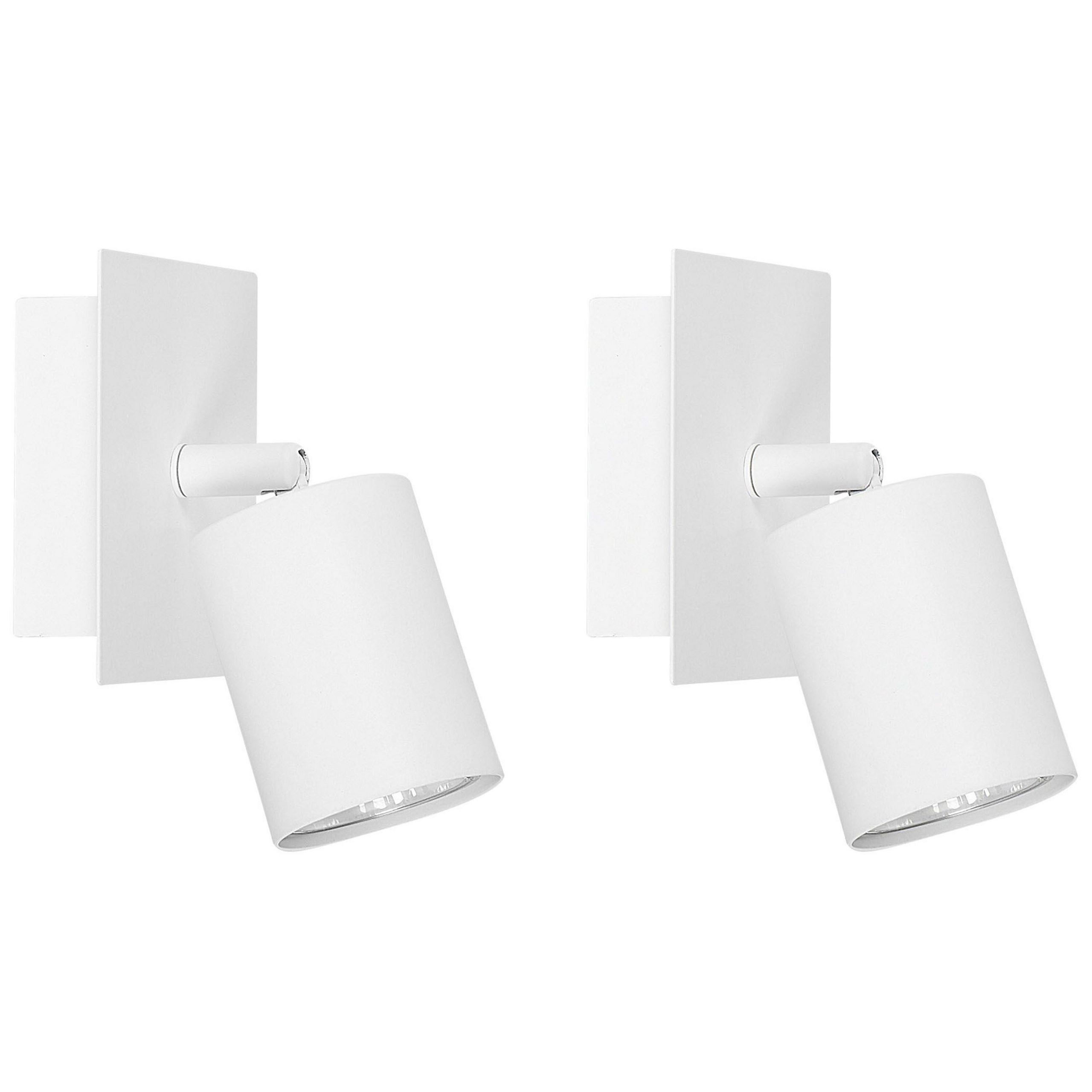 Set med 2 spotlightlampor TIGRIS Justerbar Metall Vit