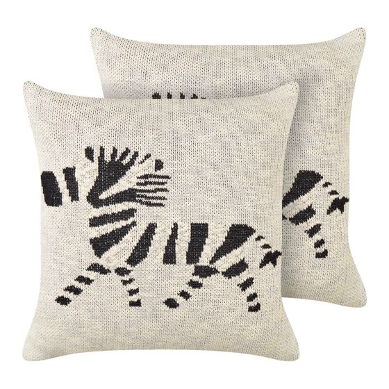 Set med 2 prydnadskuddar JABORI 45 x 45 cm Bomull Beige