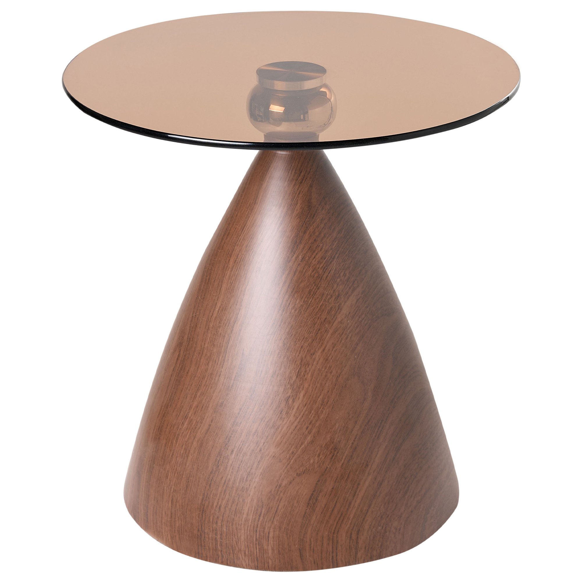 Sidobord CORELLA Härdat glas Brun