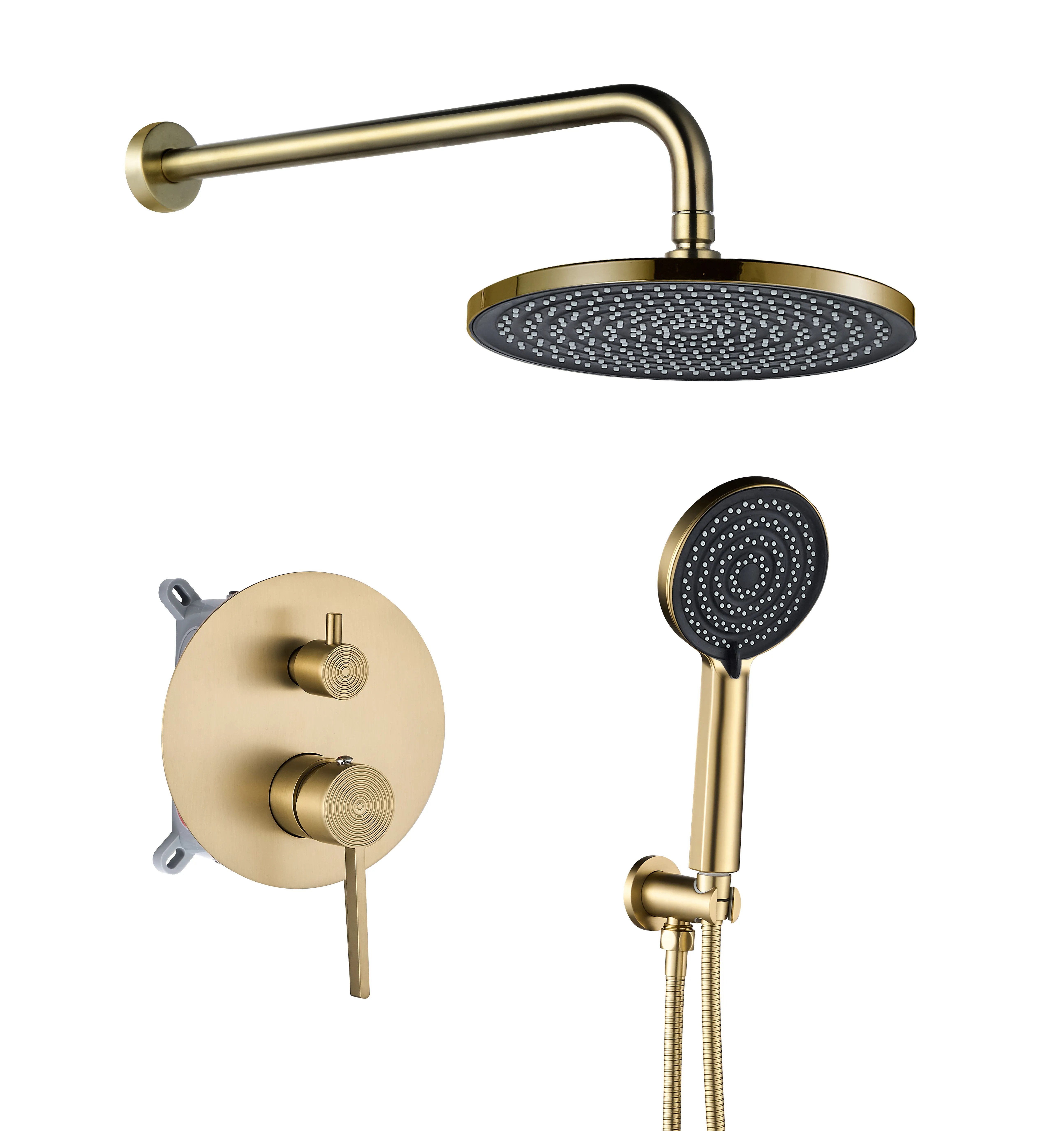 REA Inbyggt Duschset Foster Borstat Guld, 25x25x150cm