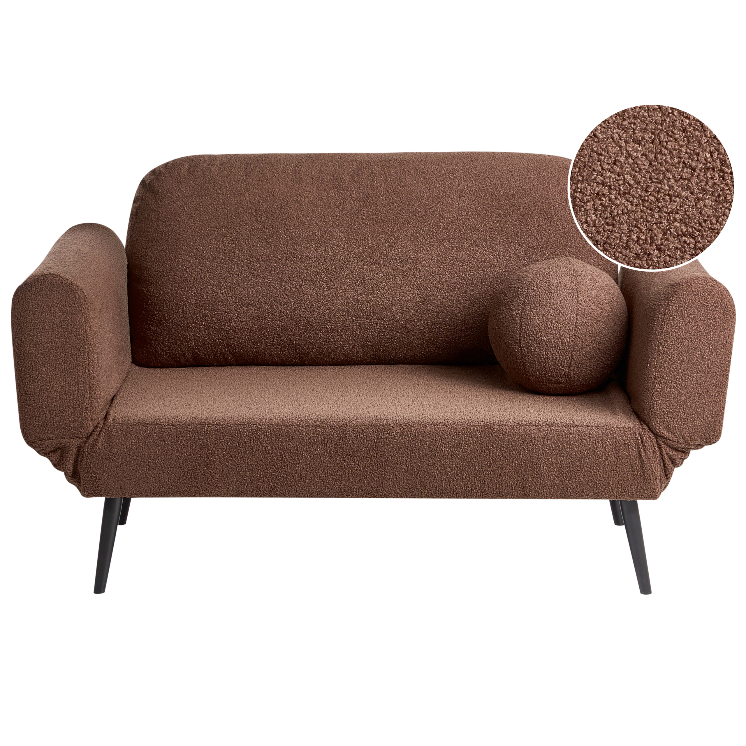Bäddsoffa 2-sits DOROTEA Bouclé Brun