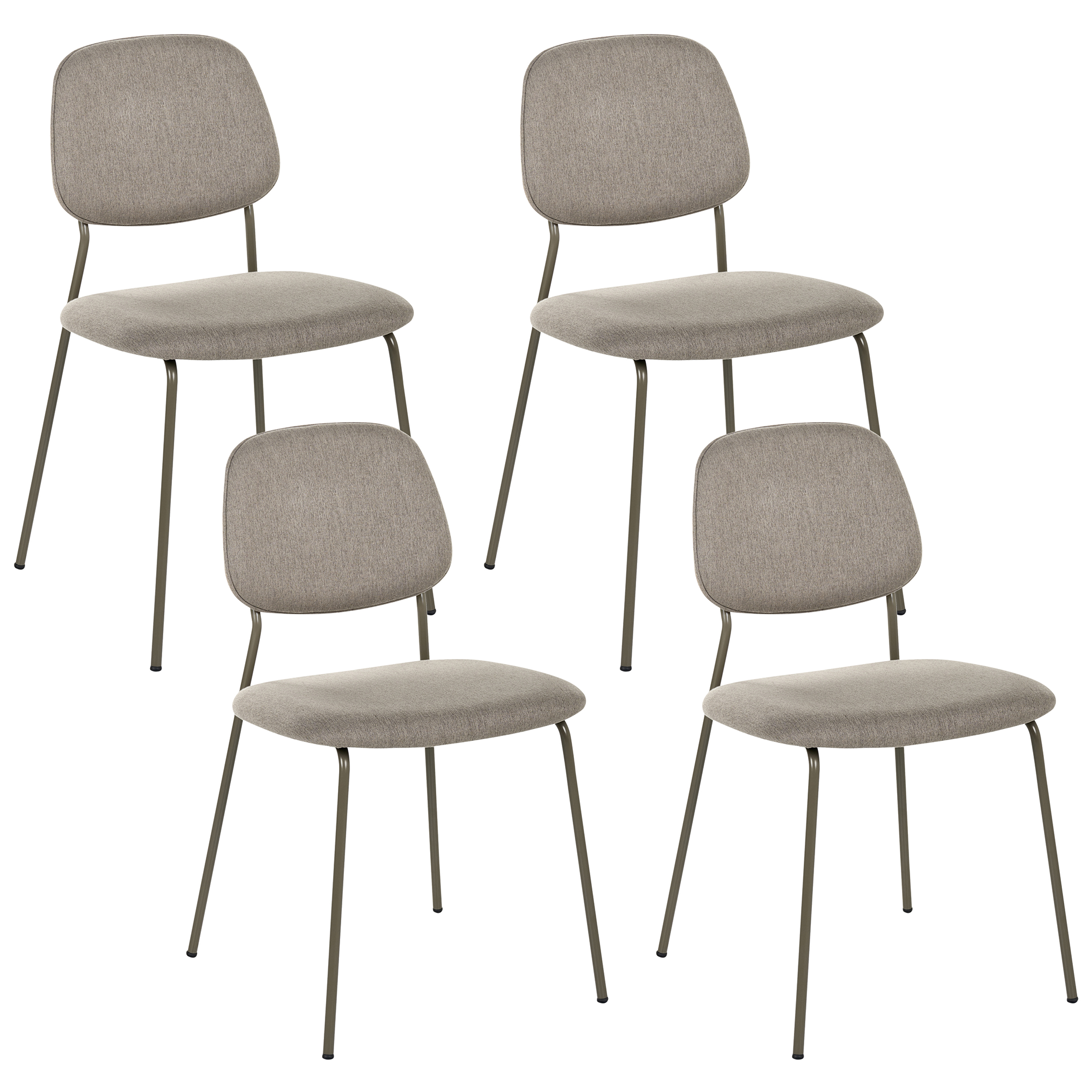 Set med 4 matstolar RILEY Taupe