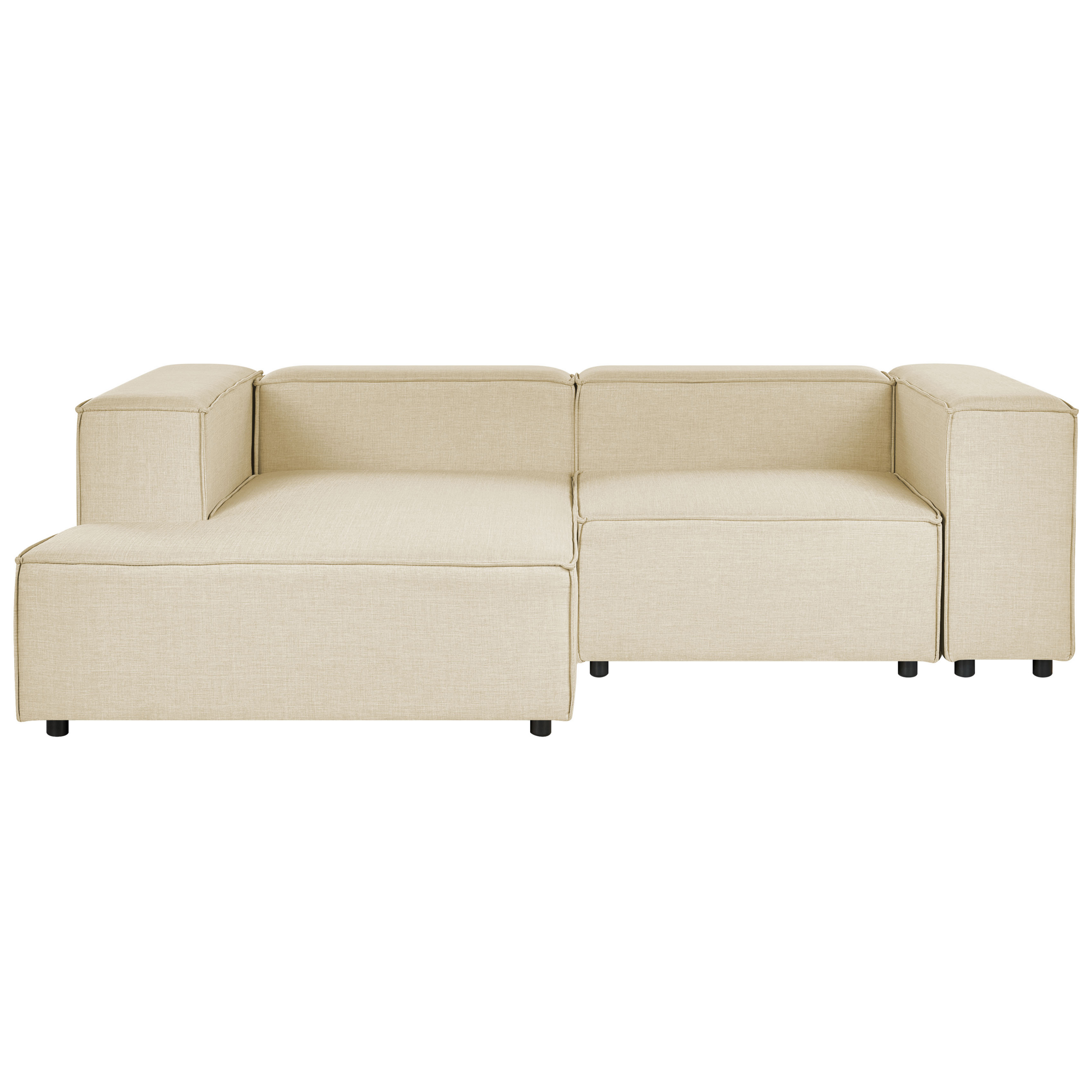 Modulär hörnsoffa 2-sits APRICA Konstlinne Beige Högervänd