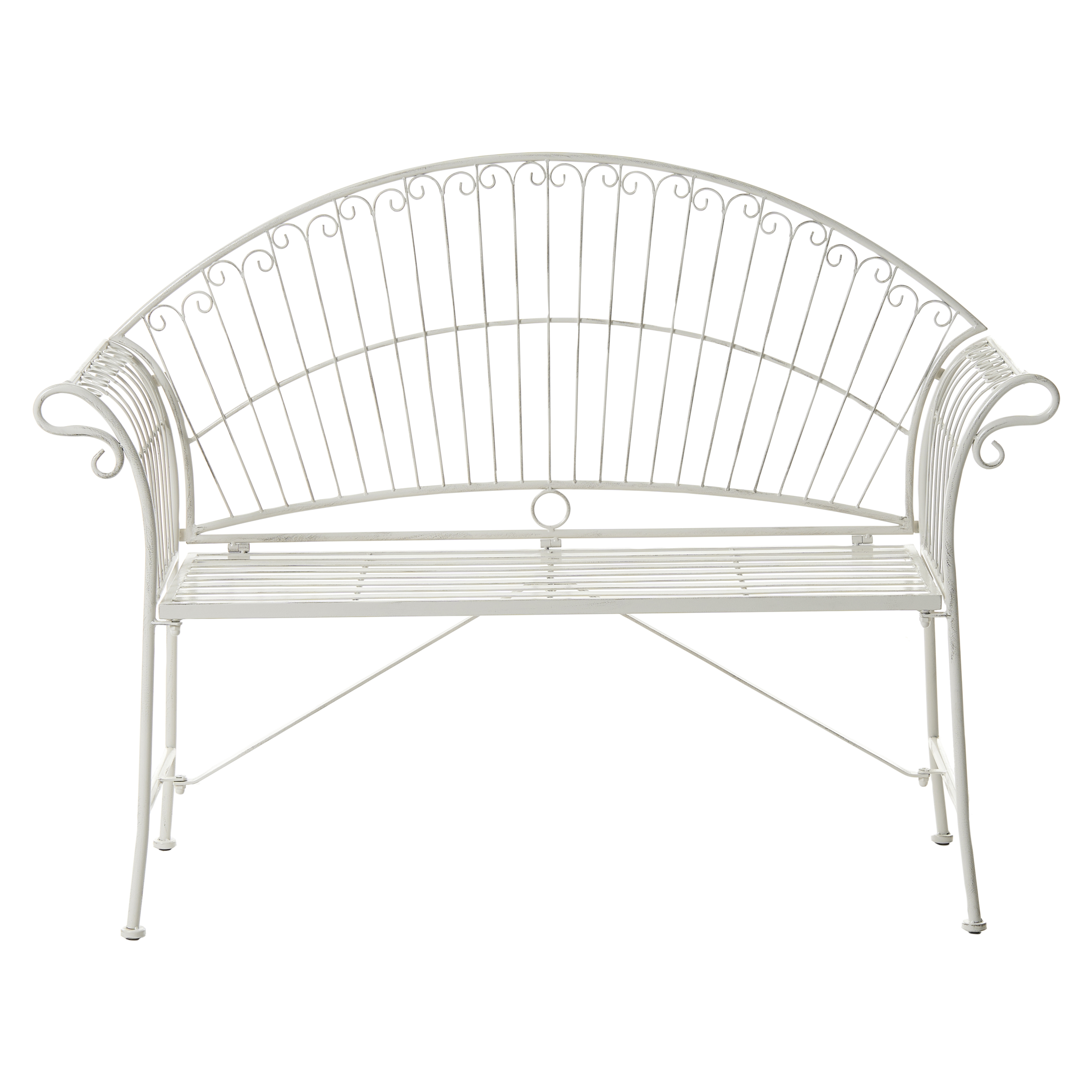 Trädgårdsbänk GUALEA 130 cm Metall Off-White