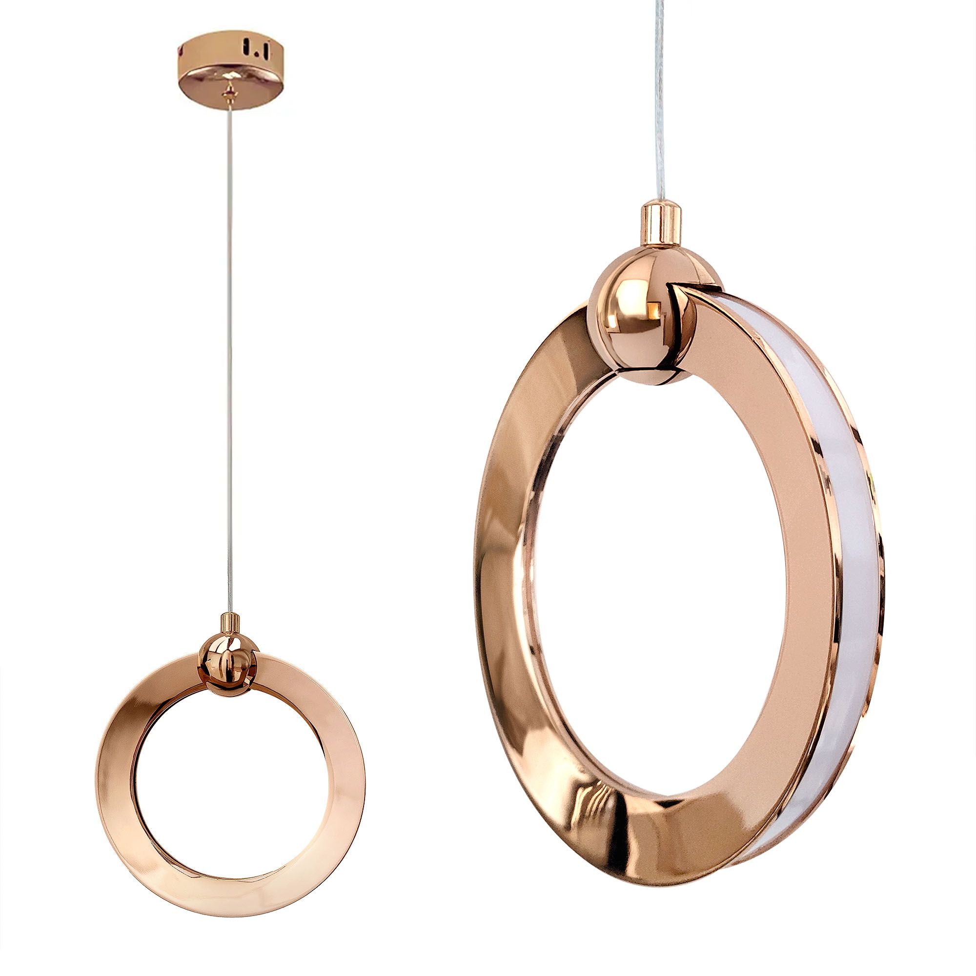 TOOLIGHT hängande taklampa LHJ101-1CP LED Guld/Roséguld 17x4x19cm