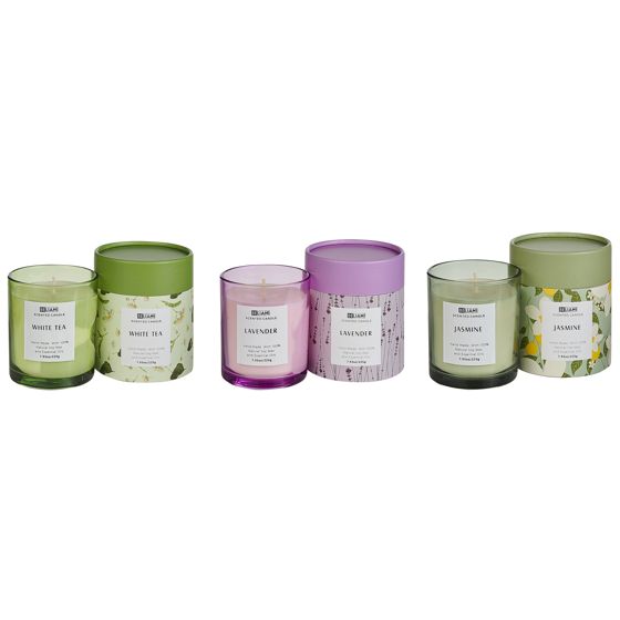 Doftljus 3-pack COLORFUL BARREL Sojavax Friska doftnoter Blommiga doftnoter