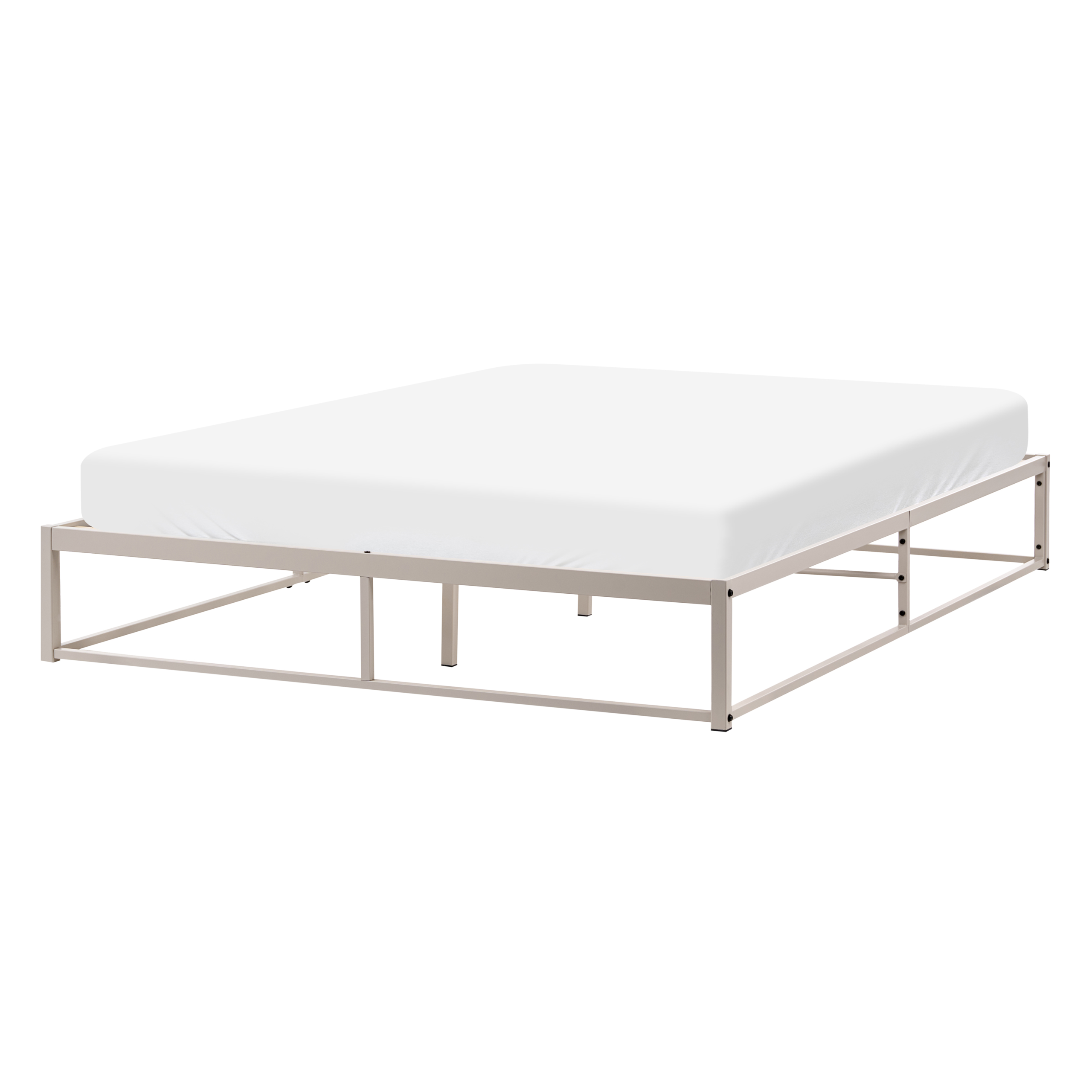 Säng utan huvudgavel Metall VIRY 140 x 200 cm Ljusbeige