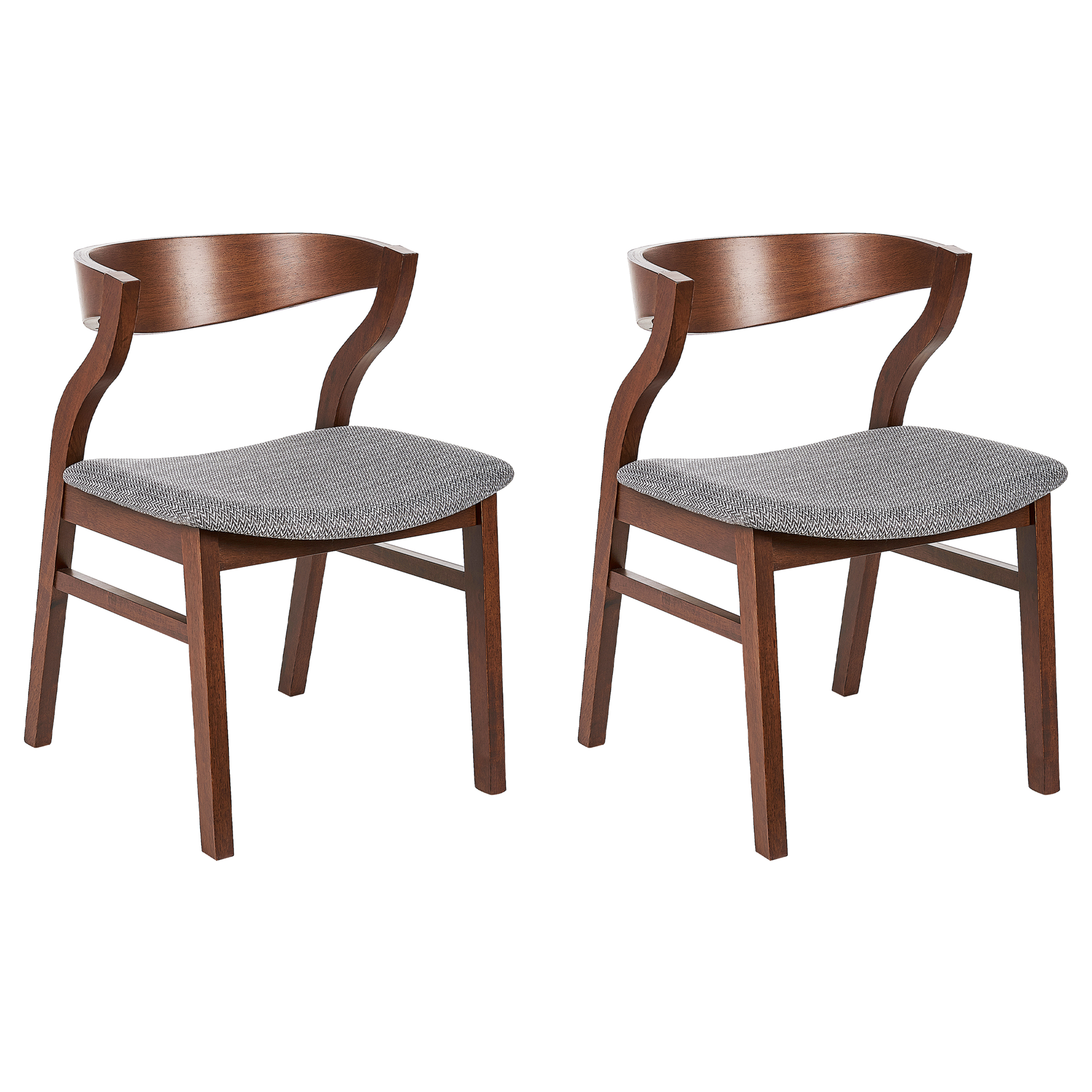 Set med 2 matstolar MAROA Trä Ljusgrå