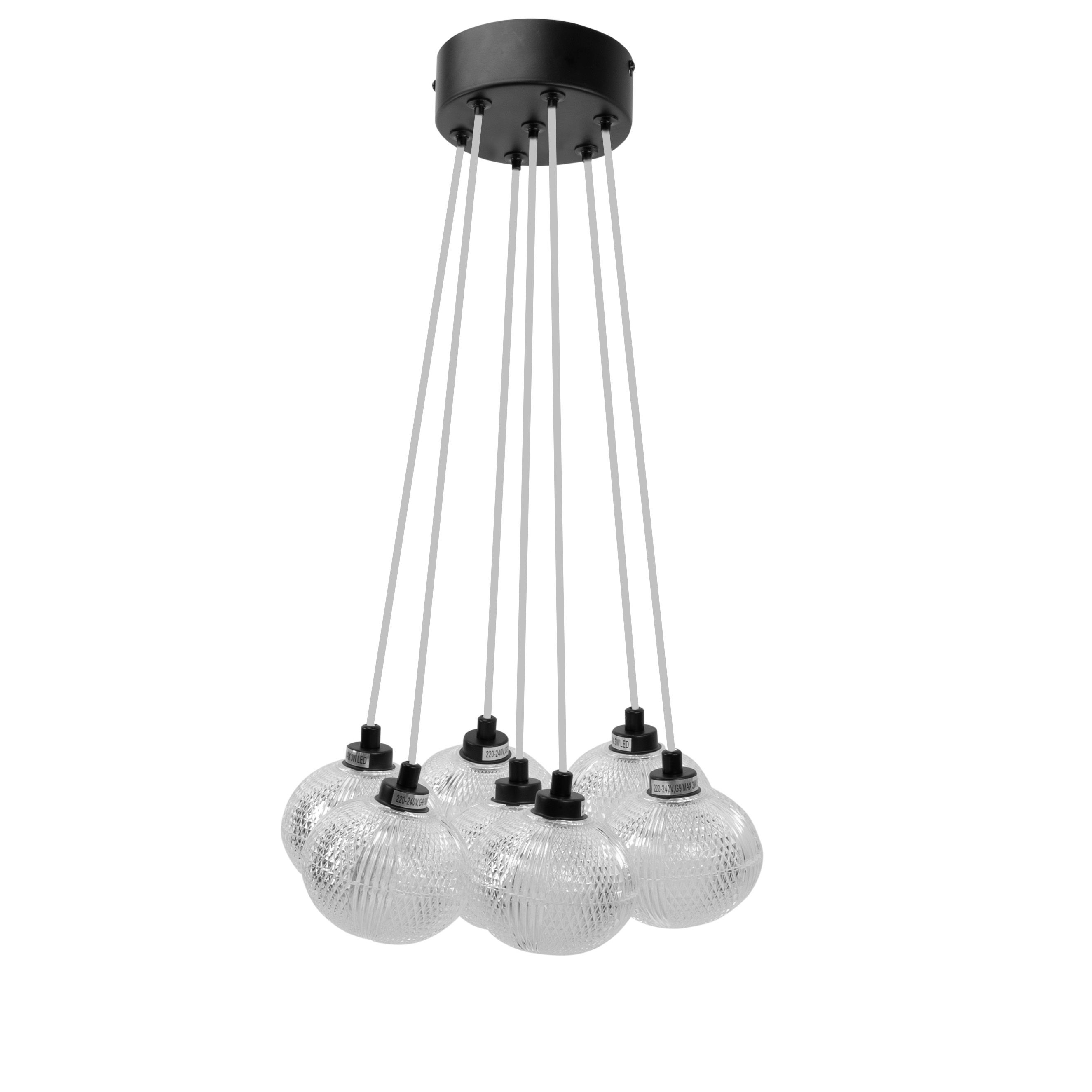 TOOLIGHT taklampa MS020-7CP Svart 12x12x115cm