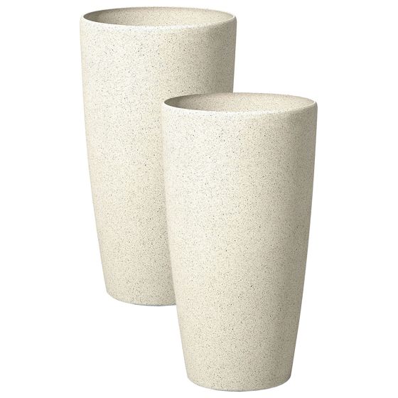Set med 2 växtkrukor ABDERA 31 cm Ljusbeige