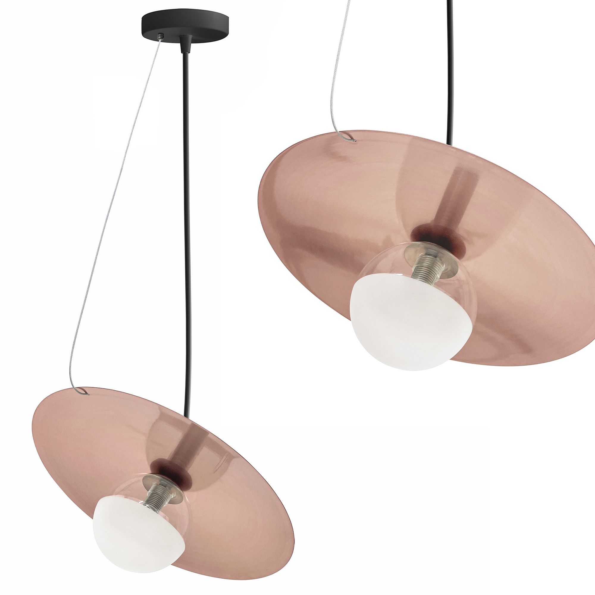 TOOLIGHT hängande taklampa APP1418-CP Svart/Roséguld 30x30x1cm
