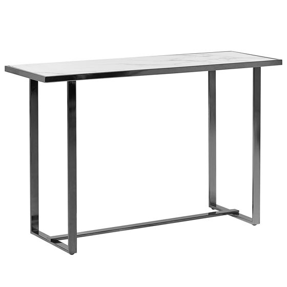 Konsolbord PLANO Härdat glas Vit marmor