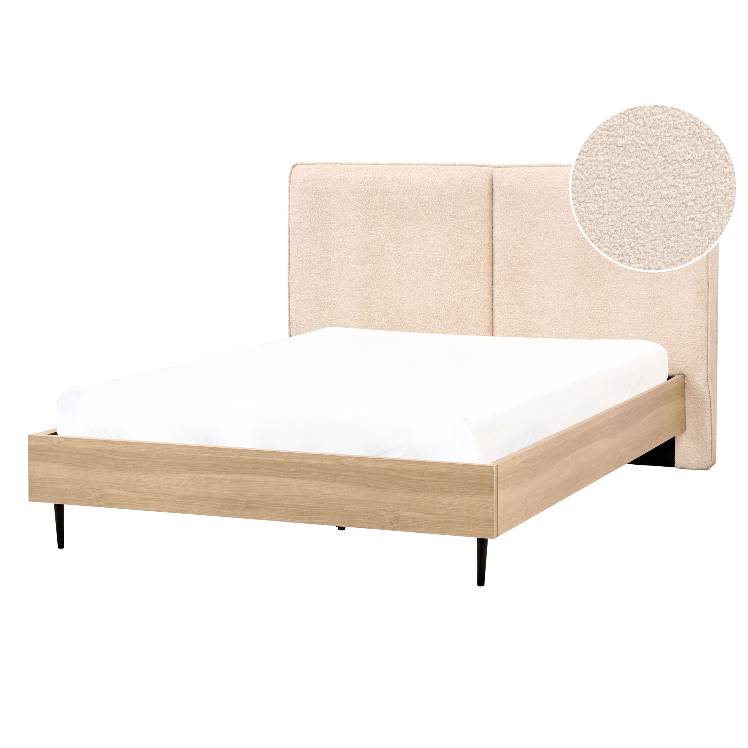 Säng med lamellram Bouclé IZERNORE 140 x 200 cm Beige