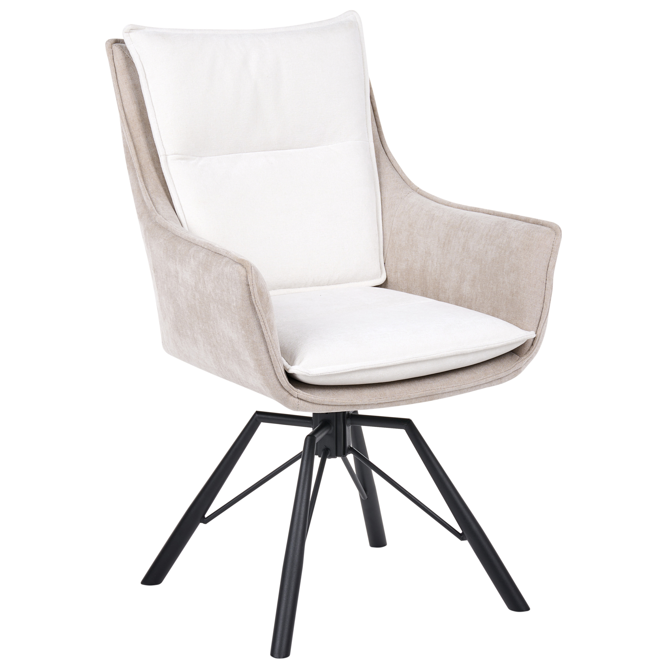 Matstol Vridbar ANNEBERG Chenille Off-White/ Beige