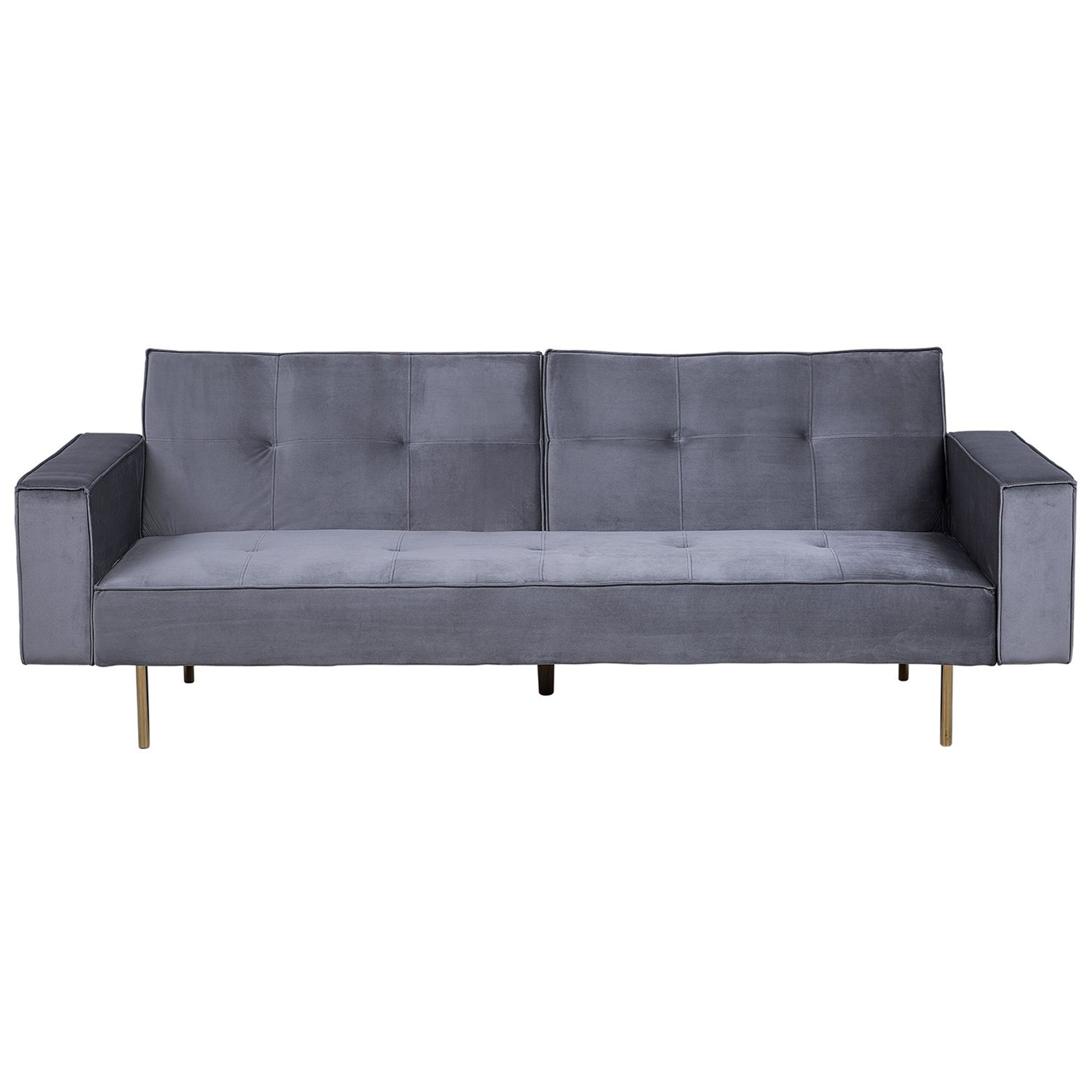 Bäddsoffa 3-sits VISNES Sammet Grå
