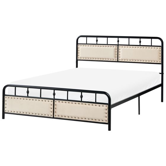 Säng med lamellram Metall BREUILLET 140 x 200 cm Svart