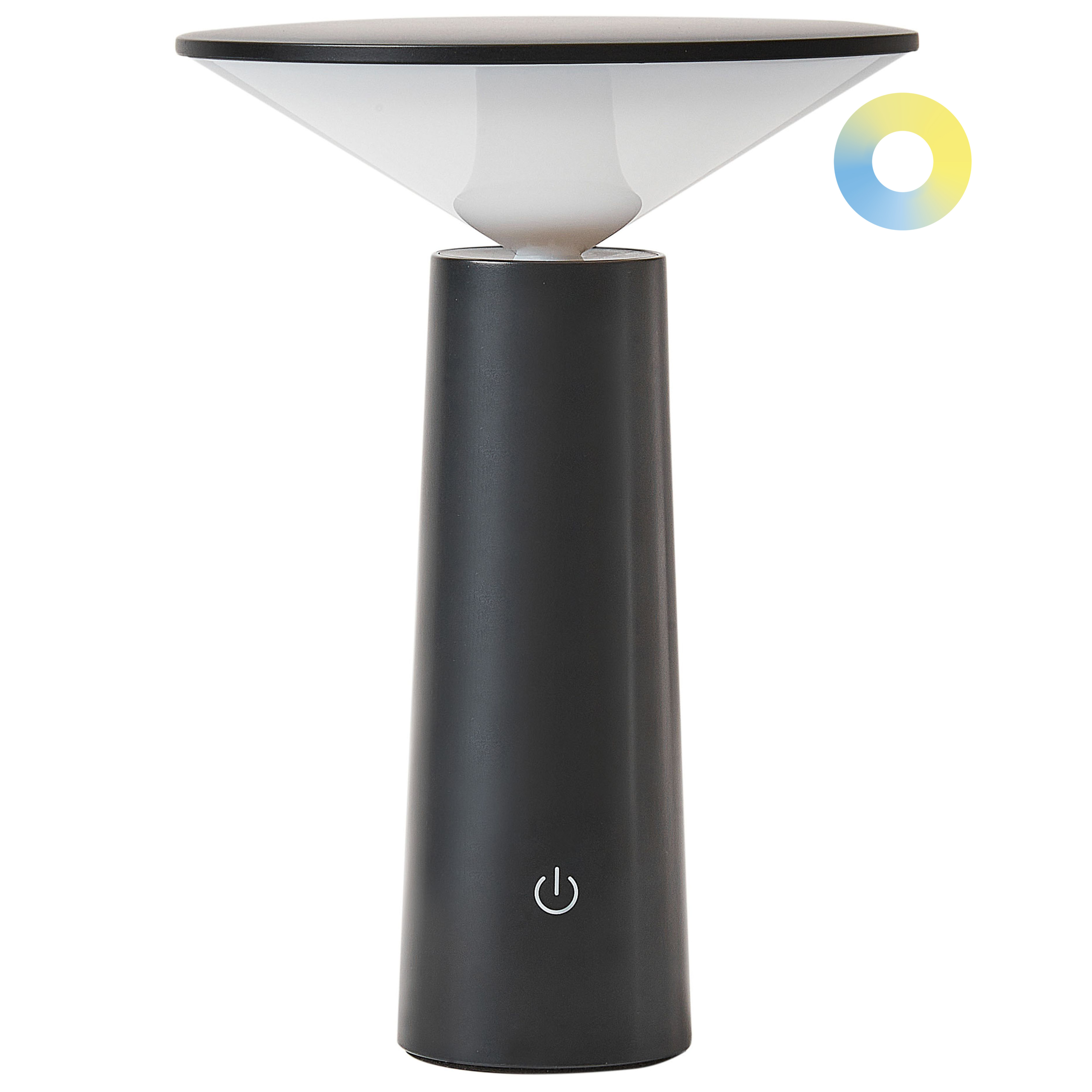 Trådlös LED-bordslampa LEVIRA med dimmer Metall Svart