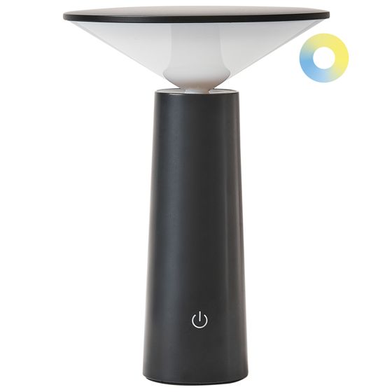 Trådlös LED-bordslampa LEVIRA med dimmer Metall Svart