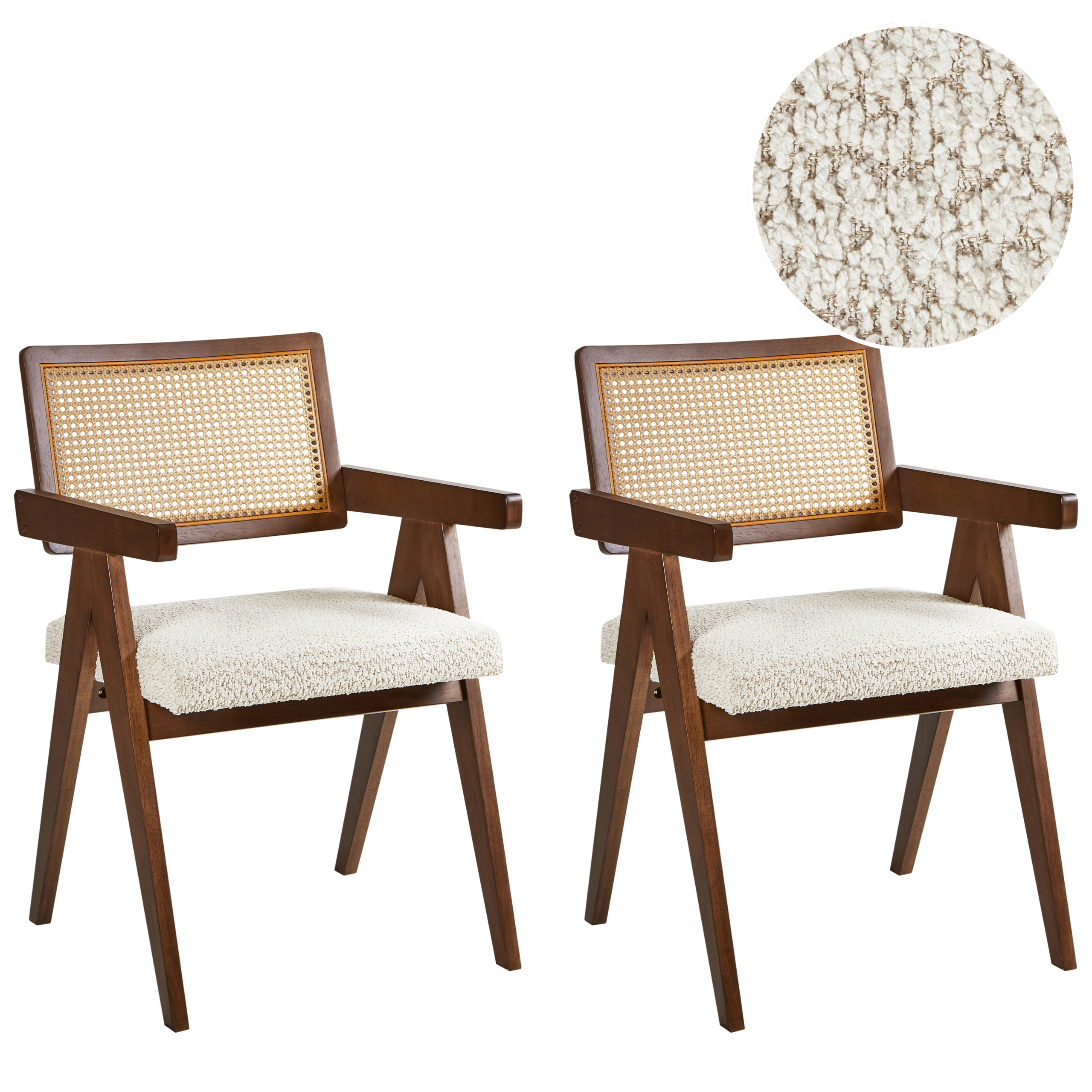 Set med 2 matstolar AVA Trä Brun/ Ljusbeige