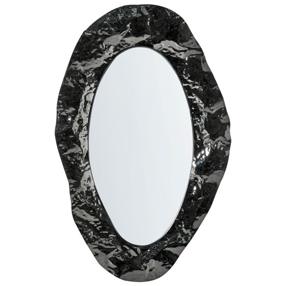 Väggspegel LOGNES 56 cm 95 cm Svart