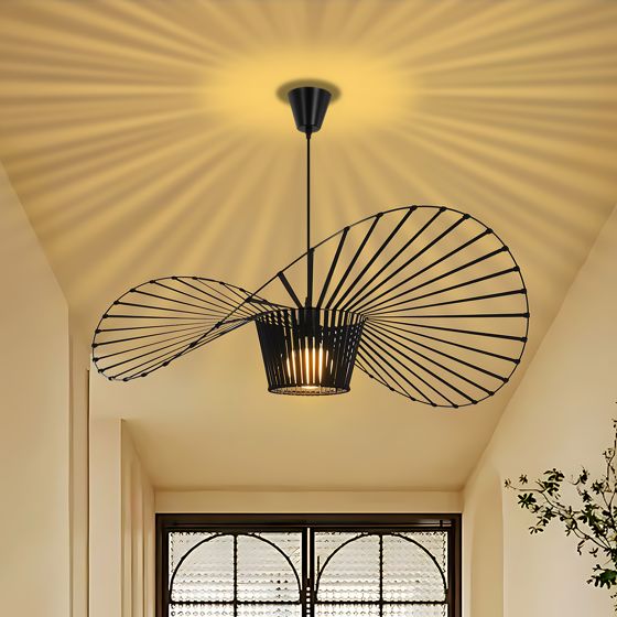 NETTLIFE svart pendellampa, E27 modern, diameter 60 cm polykarbonat, designsockel max. 40 W för vardagsrum, matsal, utan glödlampa