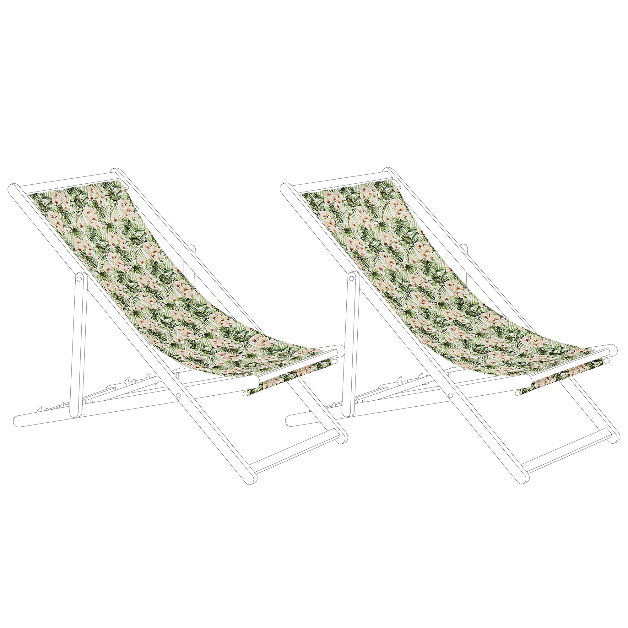 Set med 2 ersättningstyger för solstol ANZIO/AVELLINO 113 x 44 cm Rosa