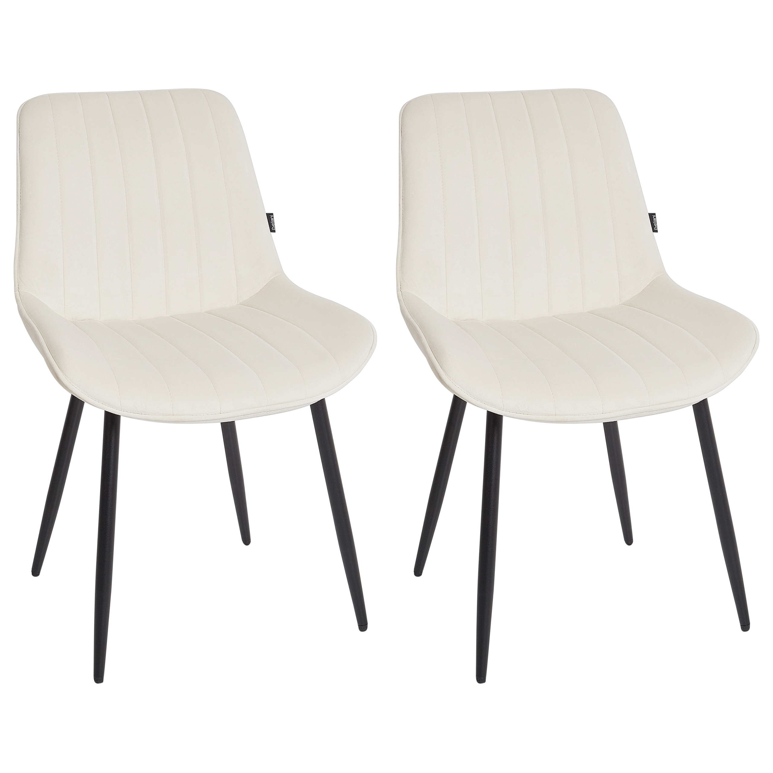 Set med 2 matstolar DUBROVNIK Sammet Ljusbeige