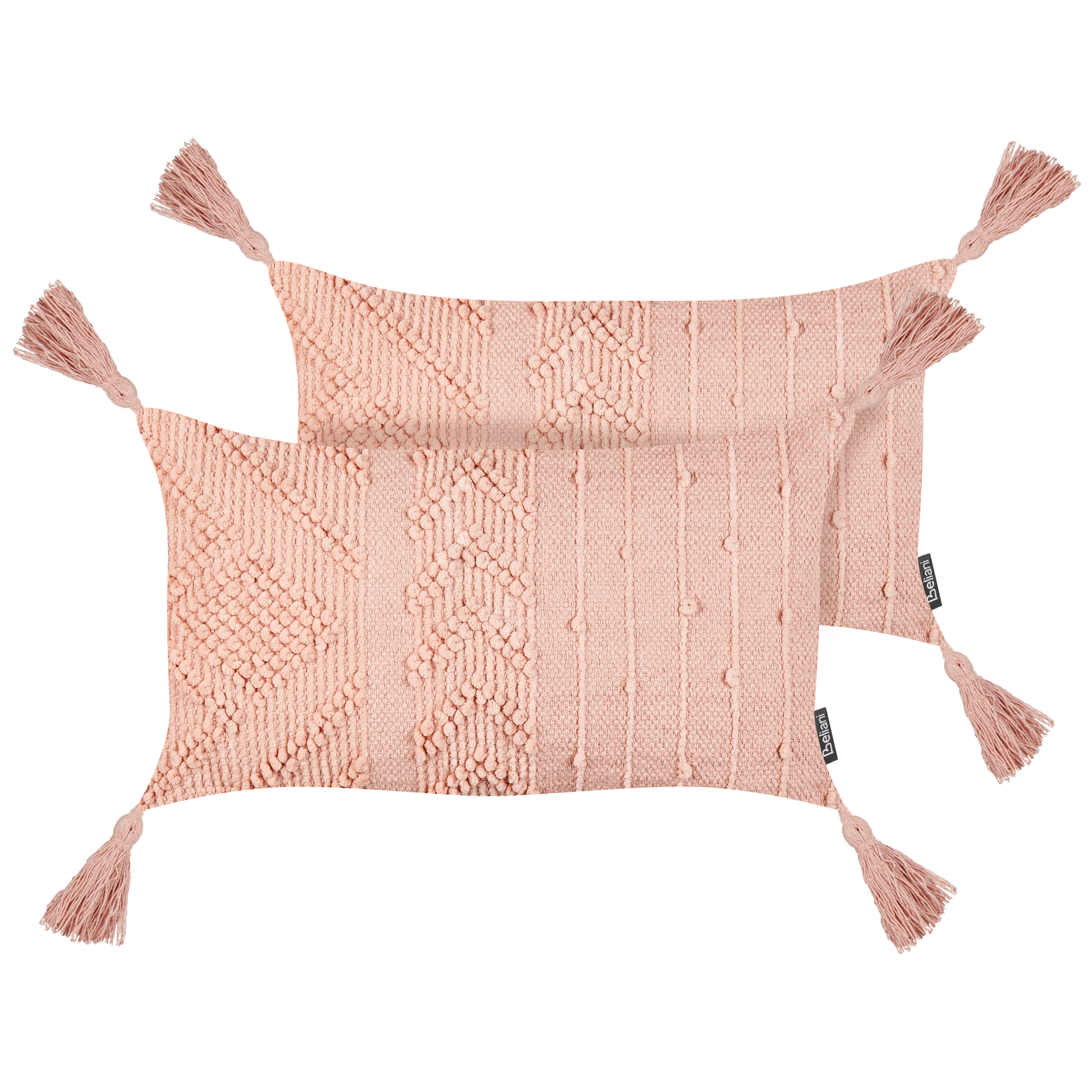 Set med 2 prydnadskuddar VALVARIA 30 x 50 cm Bomull Persikorosa Chevrontryck