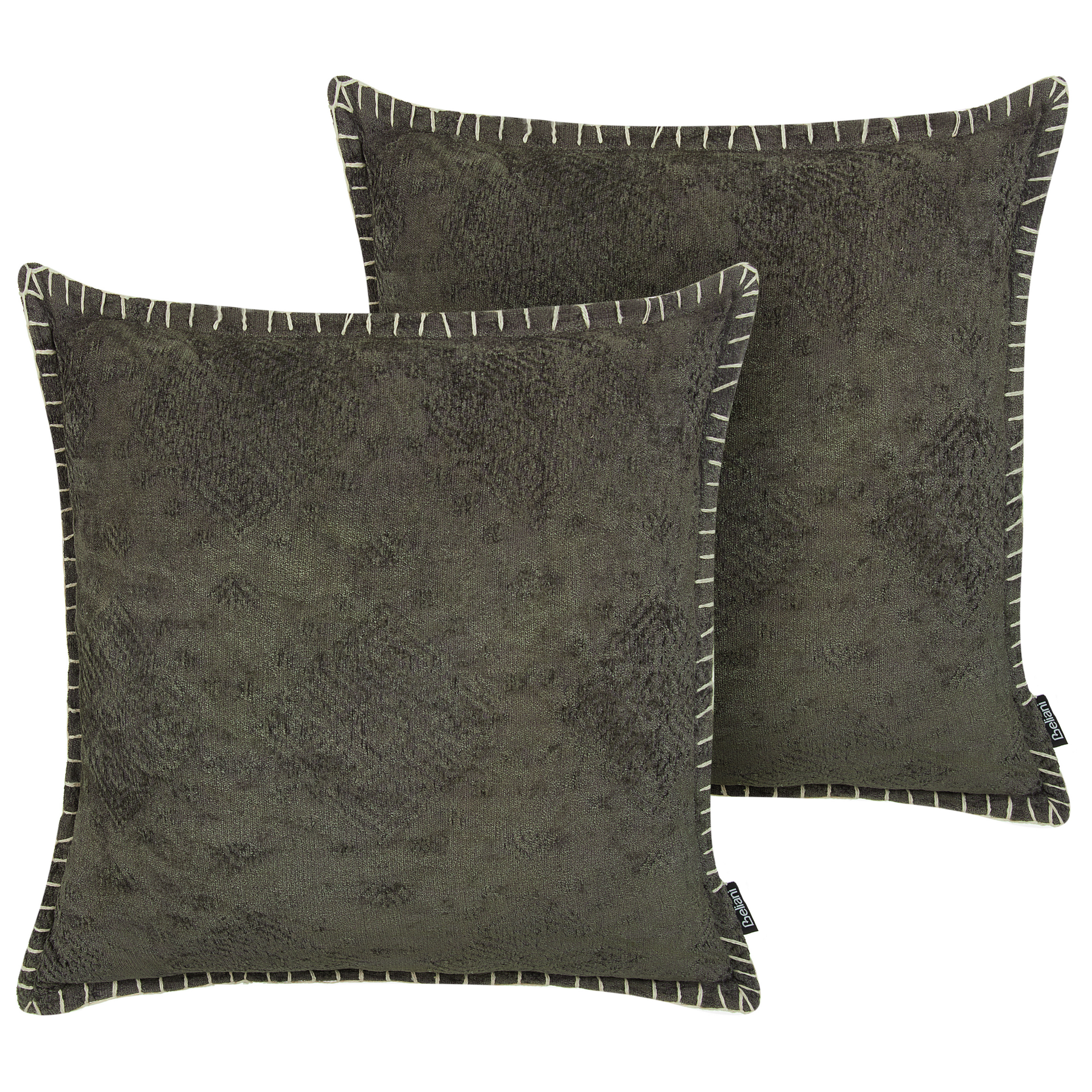 Set med 2 prydnadskuddar MELUR 45 x 45 cm Grå Monokromt