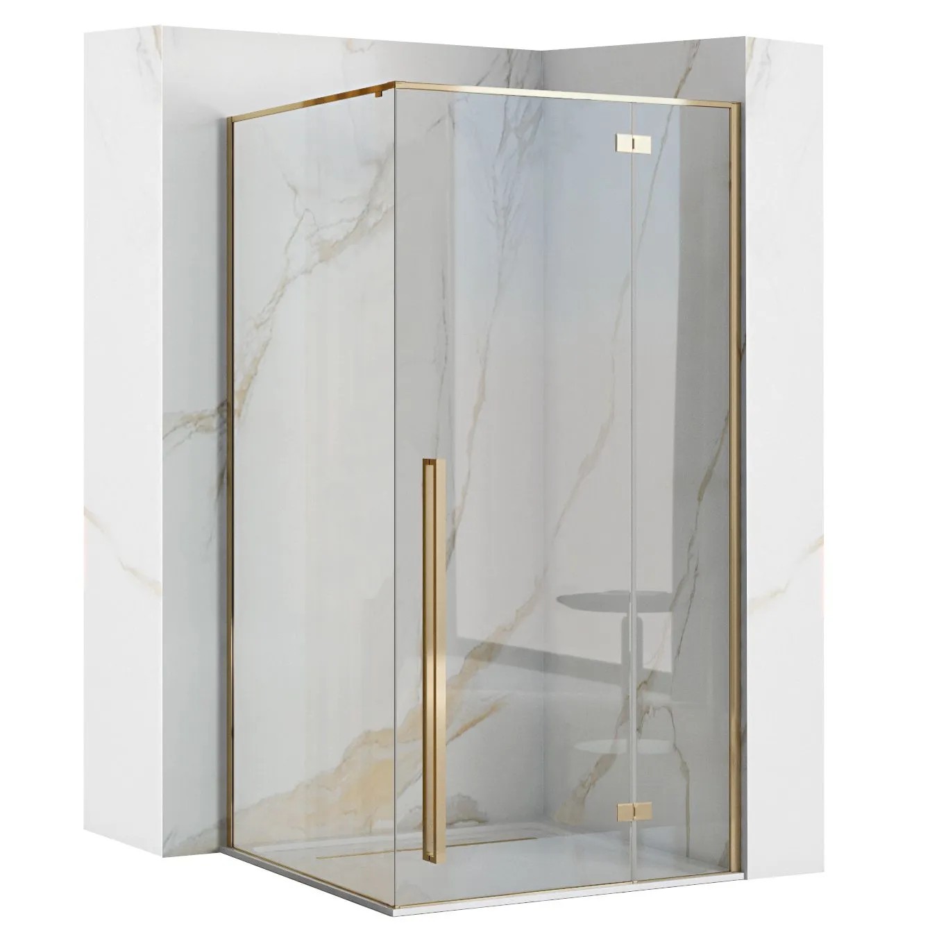 REA Duschkabin FARGO 80x100 Guld, 80x99,5x195cm