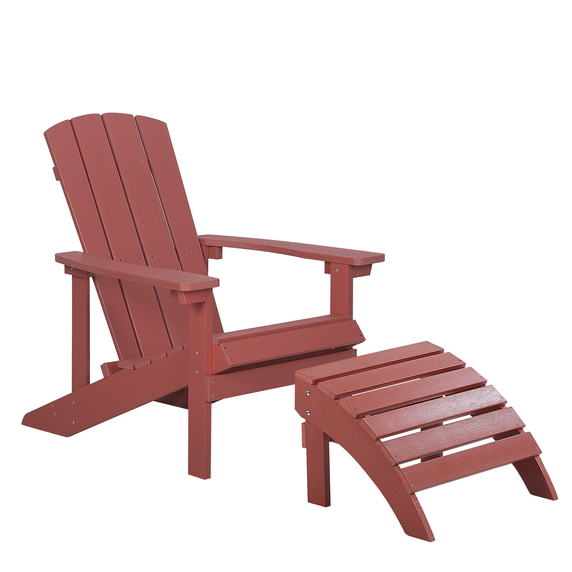Trädgårdsstol ADIRONDACK med fotpall Röd