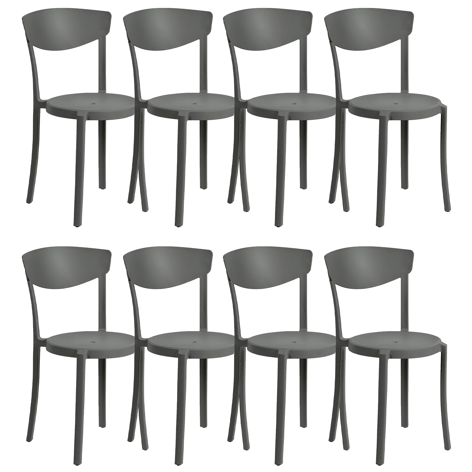 Set med 8 matstolar VIESTE Mörkgrå