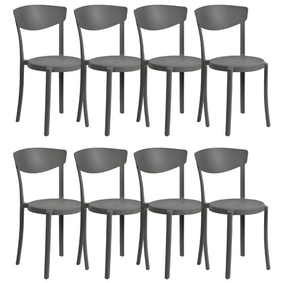 Set med 8 matstolar VIESTE Mörkgrå